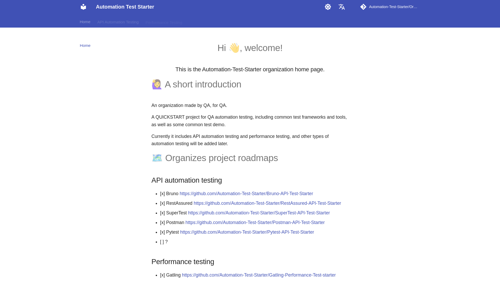 website screenshot of https://automation-test-starter.pages.dev/