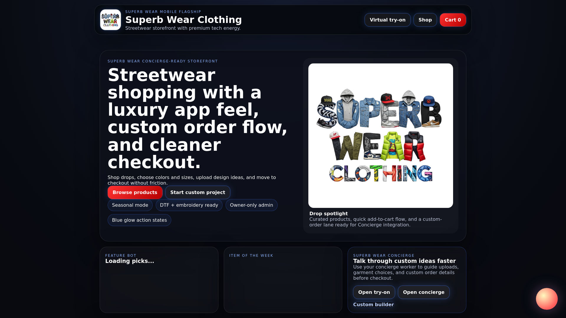website screenshot of https://superbwearclothingmobilestore.pages.dev/