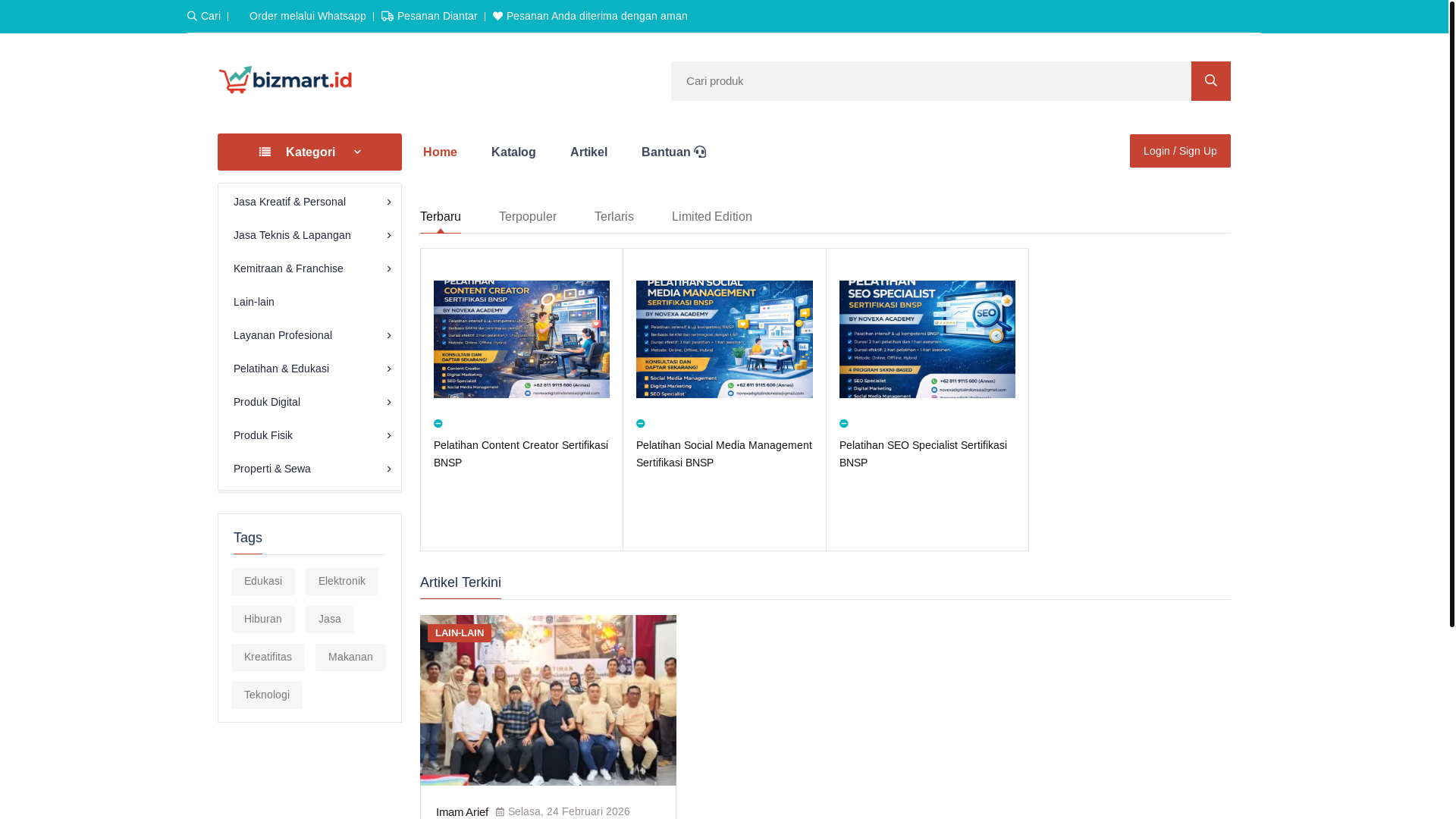 website screenshot of https://bizmart.id/