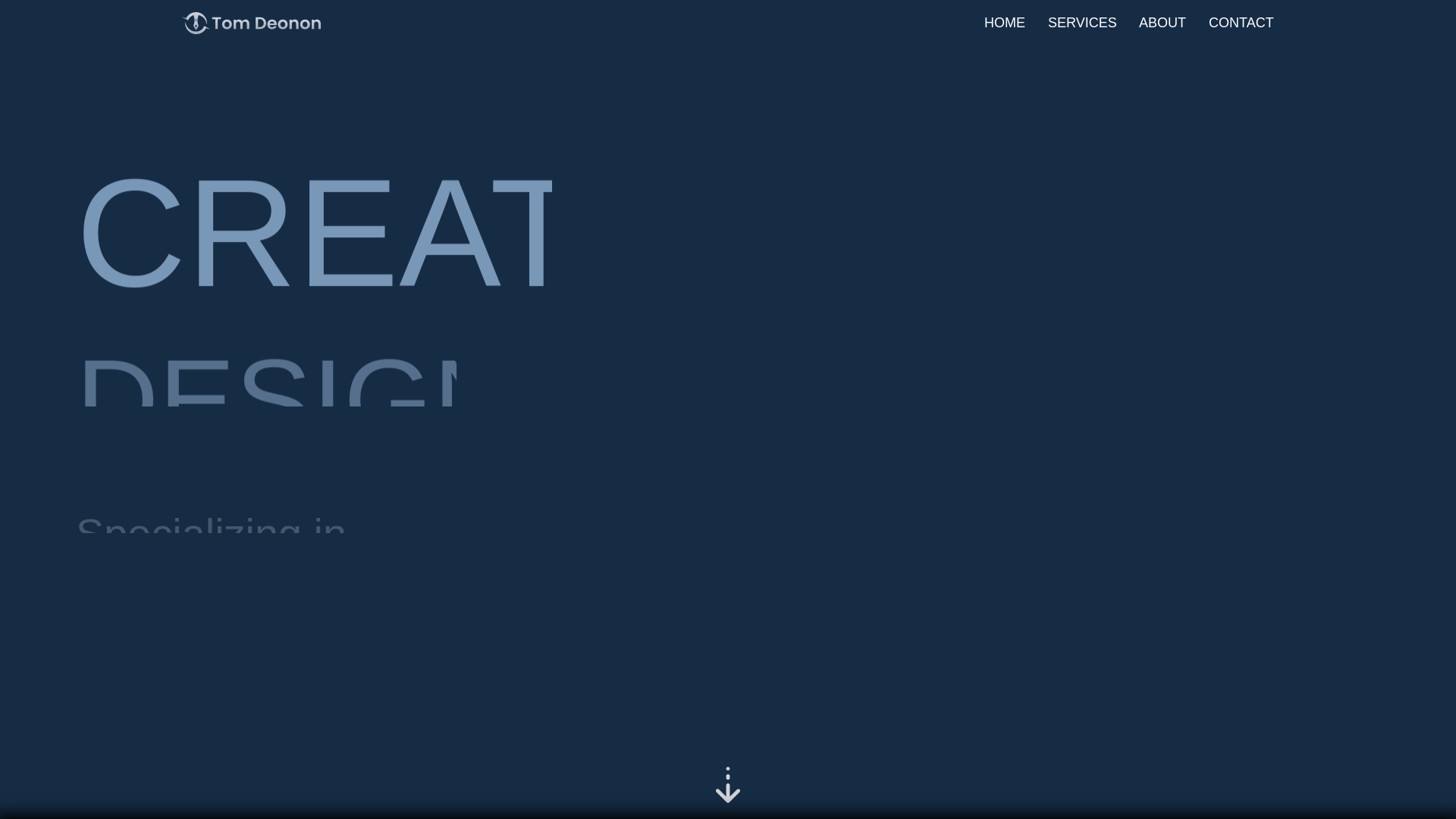 website screenshot of https://tomdeonon.com/