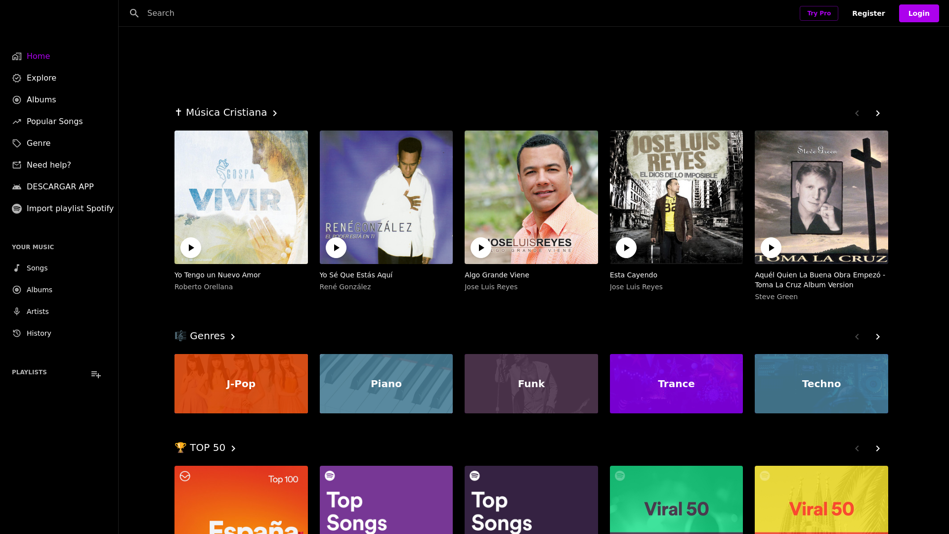 website screenshot of https://soundfly.es