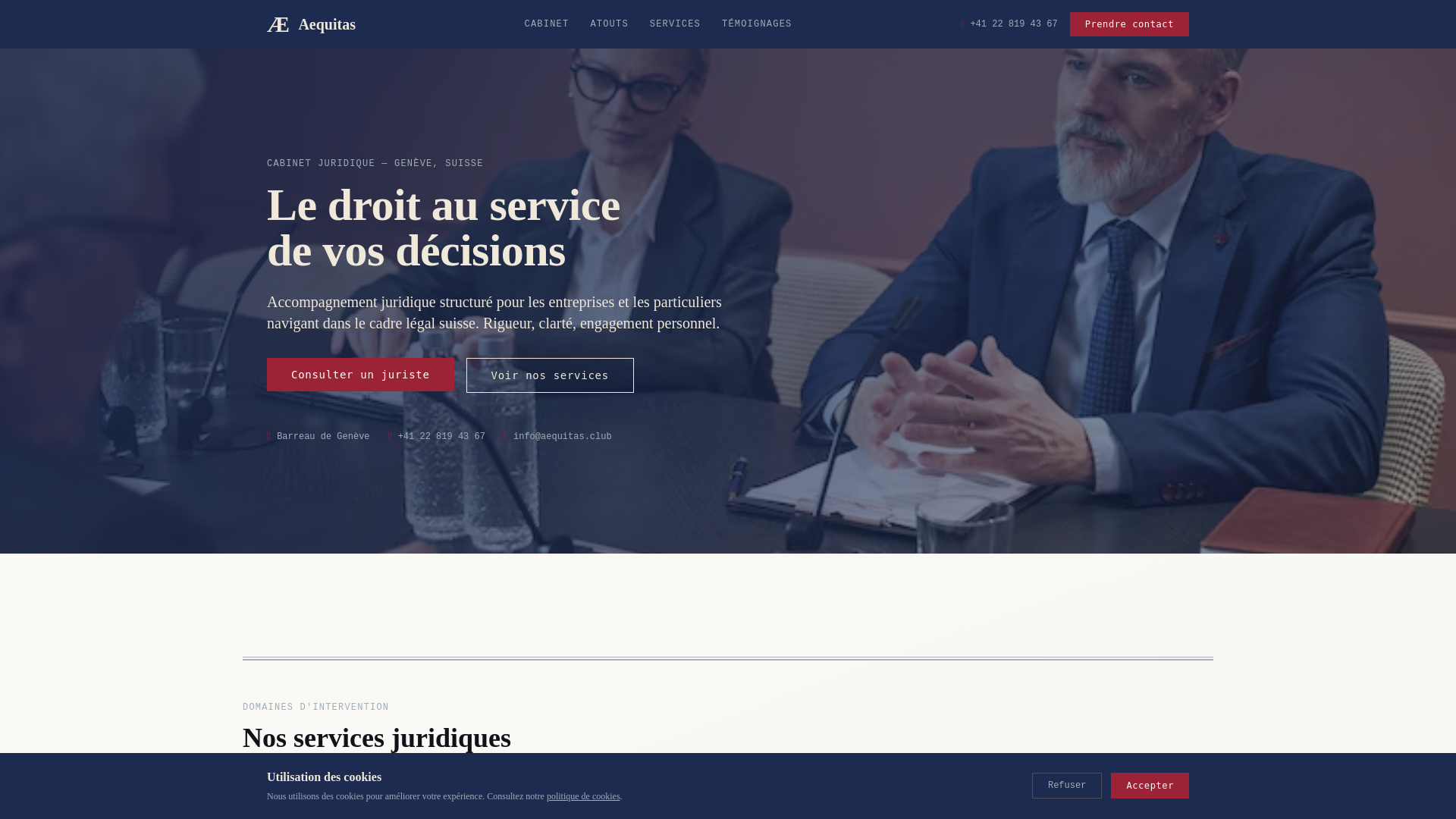 website screenshot of https://aequitas.club