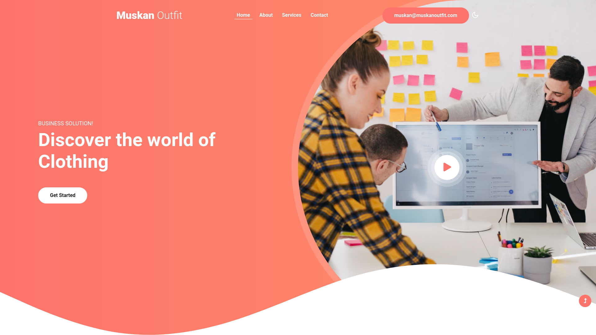 website screenshot of https://muskanoutfit.com