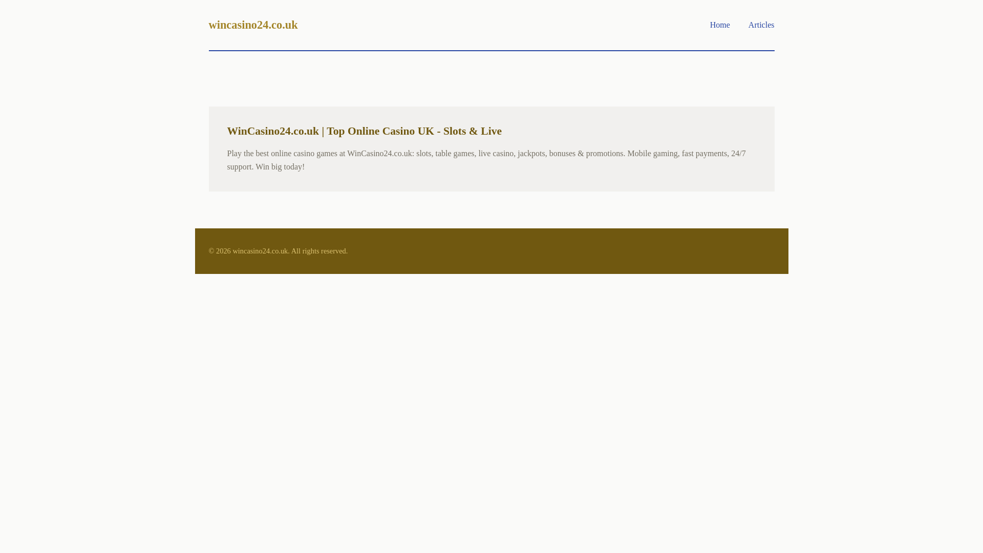 website screenshot of https://wincasino24.co.uk/