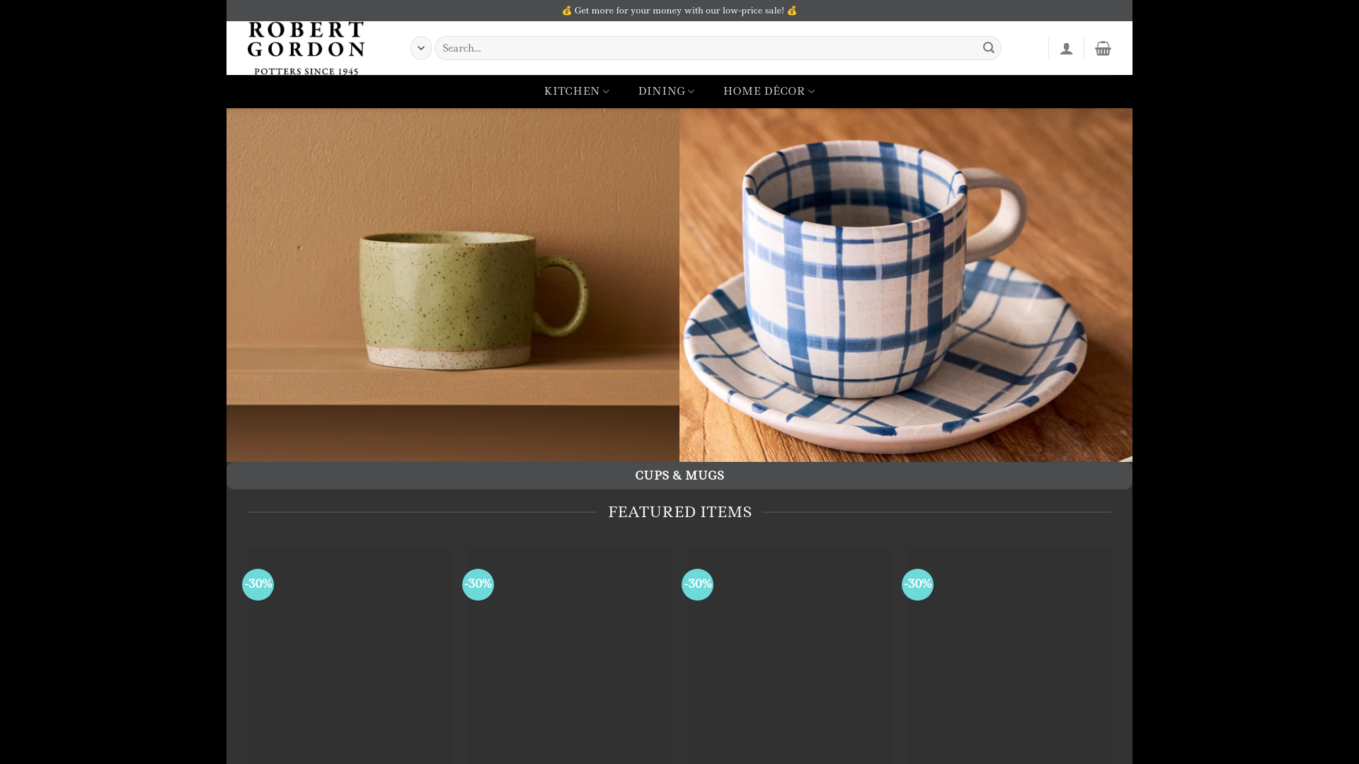 website screenshot of http://www.robertgordonshop.com/