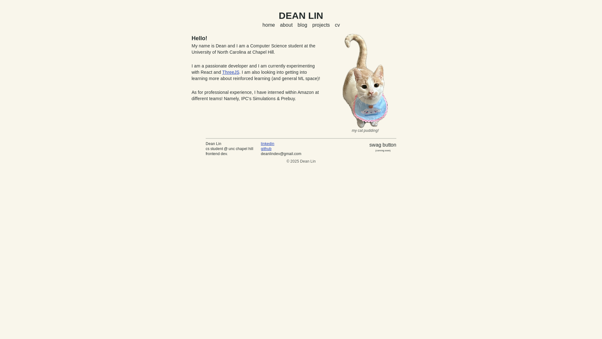 website screenshot of https://deanlin.pages.dev/