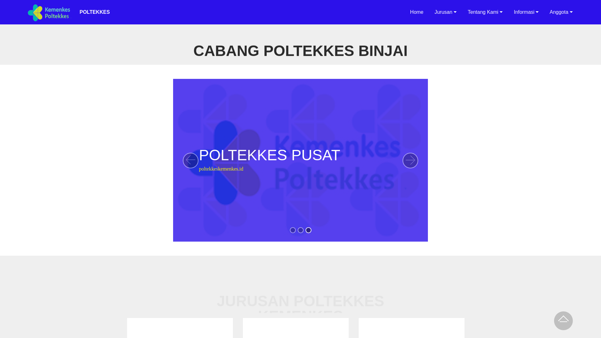 website screenshot of https://poltekkesbinjai.org/