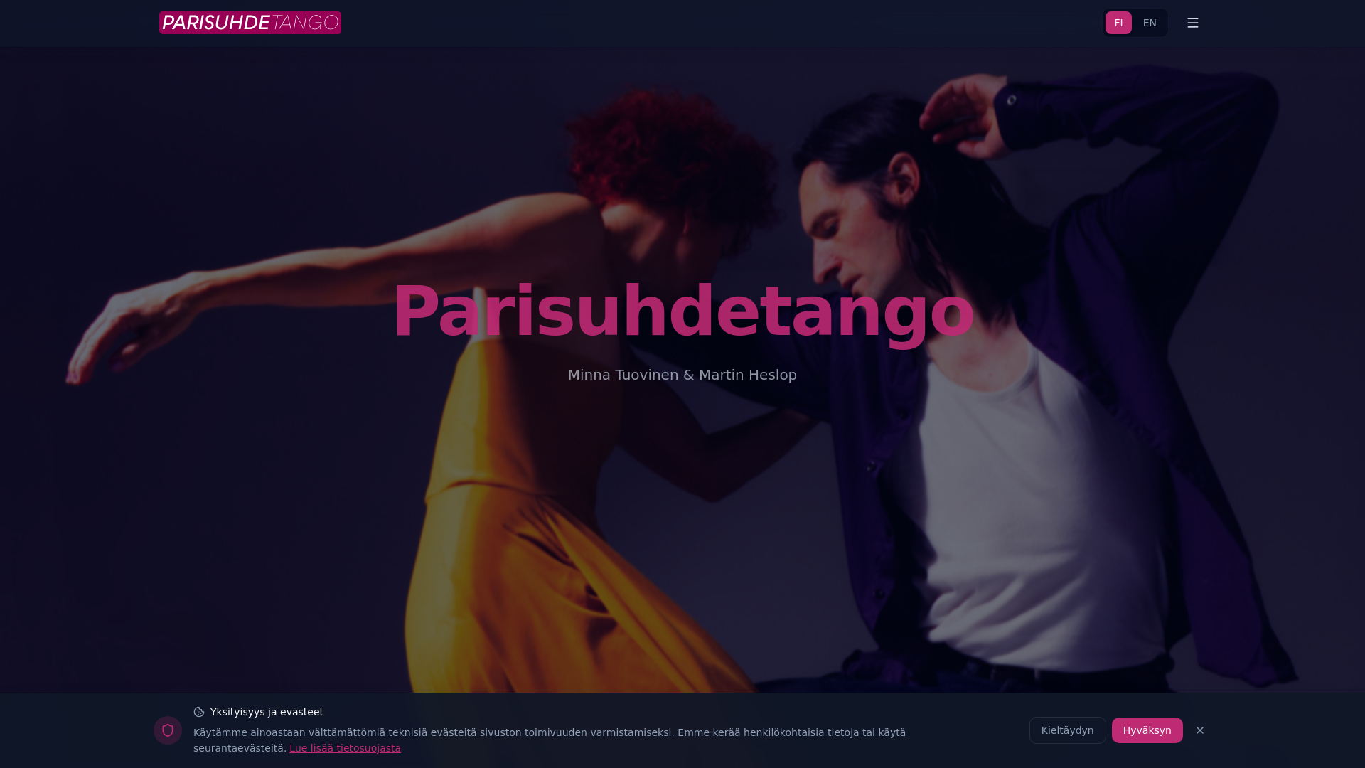 website screenshot of https://parisuhdetango.xyz/