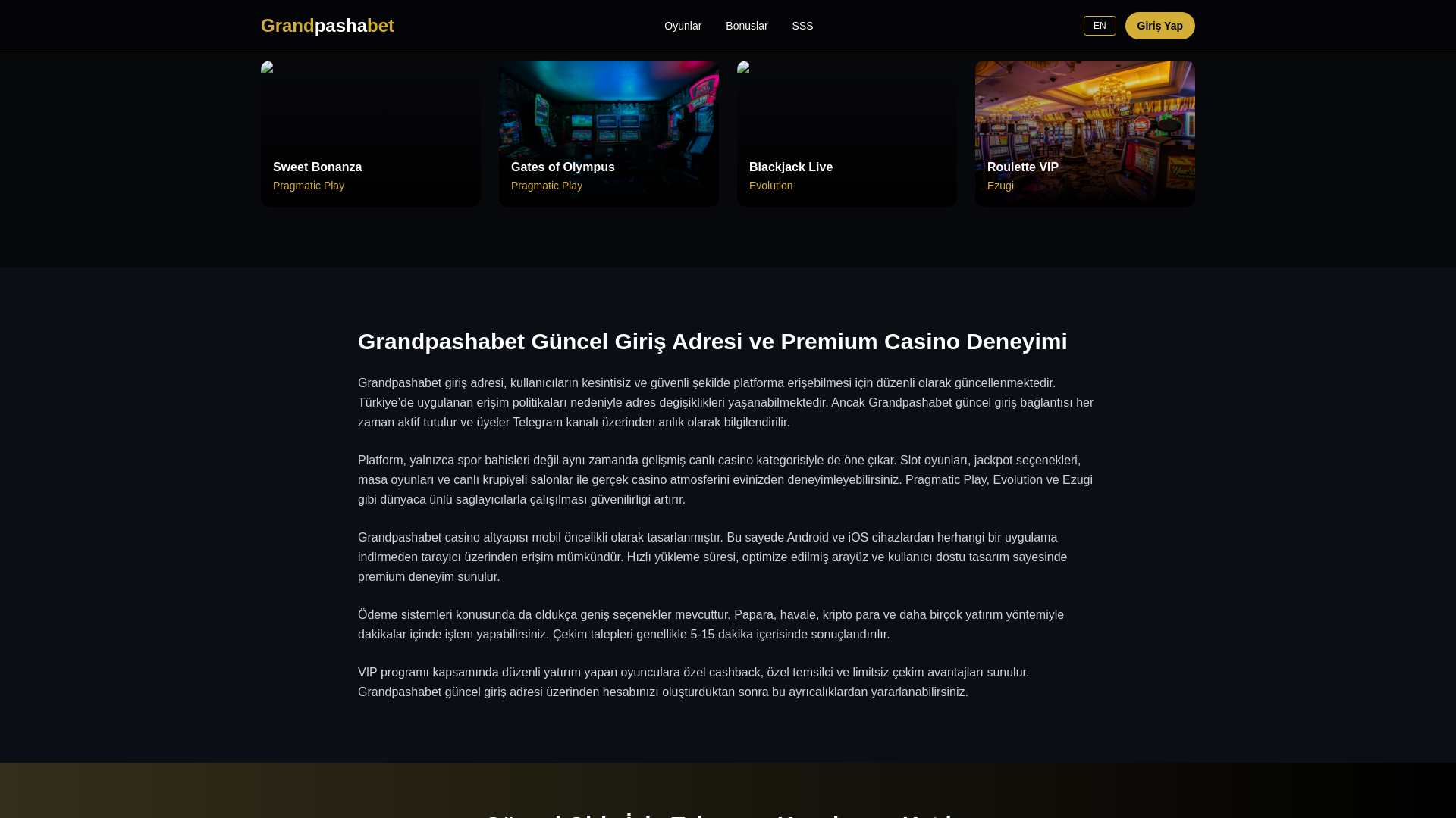 website screenshot of http://orjinaladres.grandpashabet77.com/#games