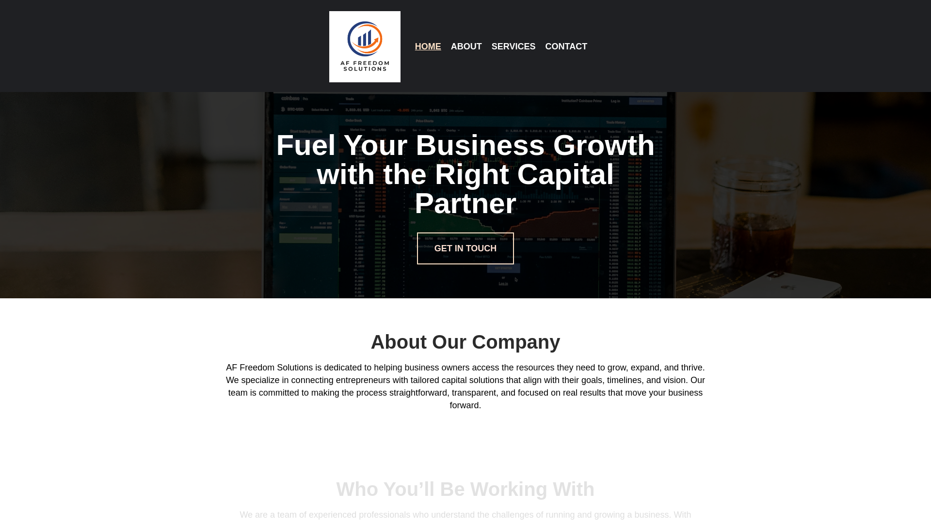 website screenshot of https://affreedomsolutions.com/