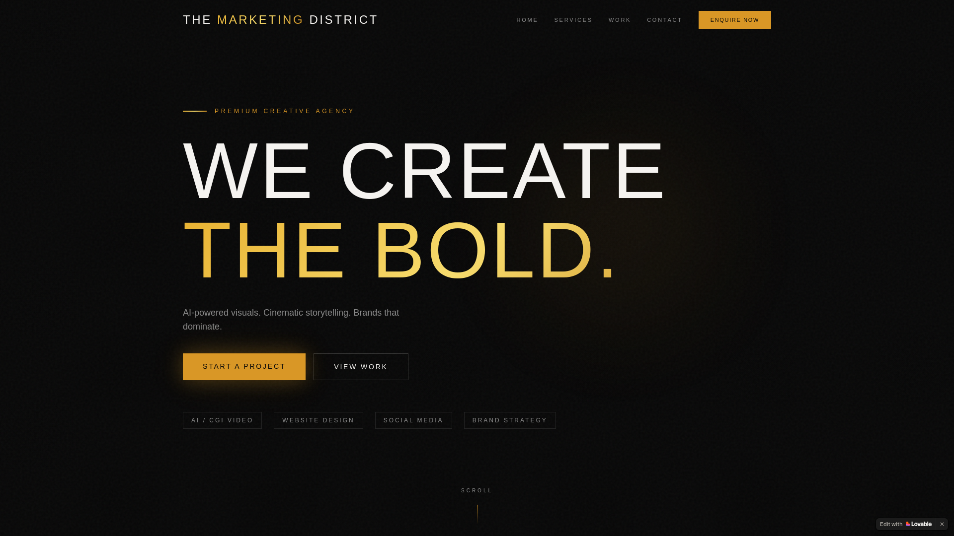 website screenshot of https://themarketingdistrict.com