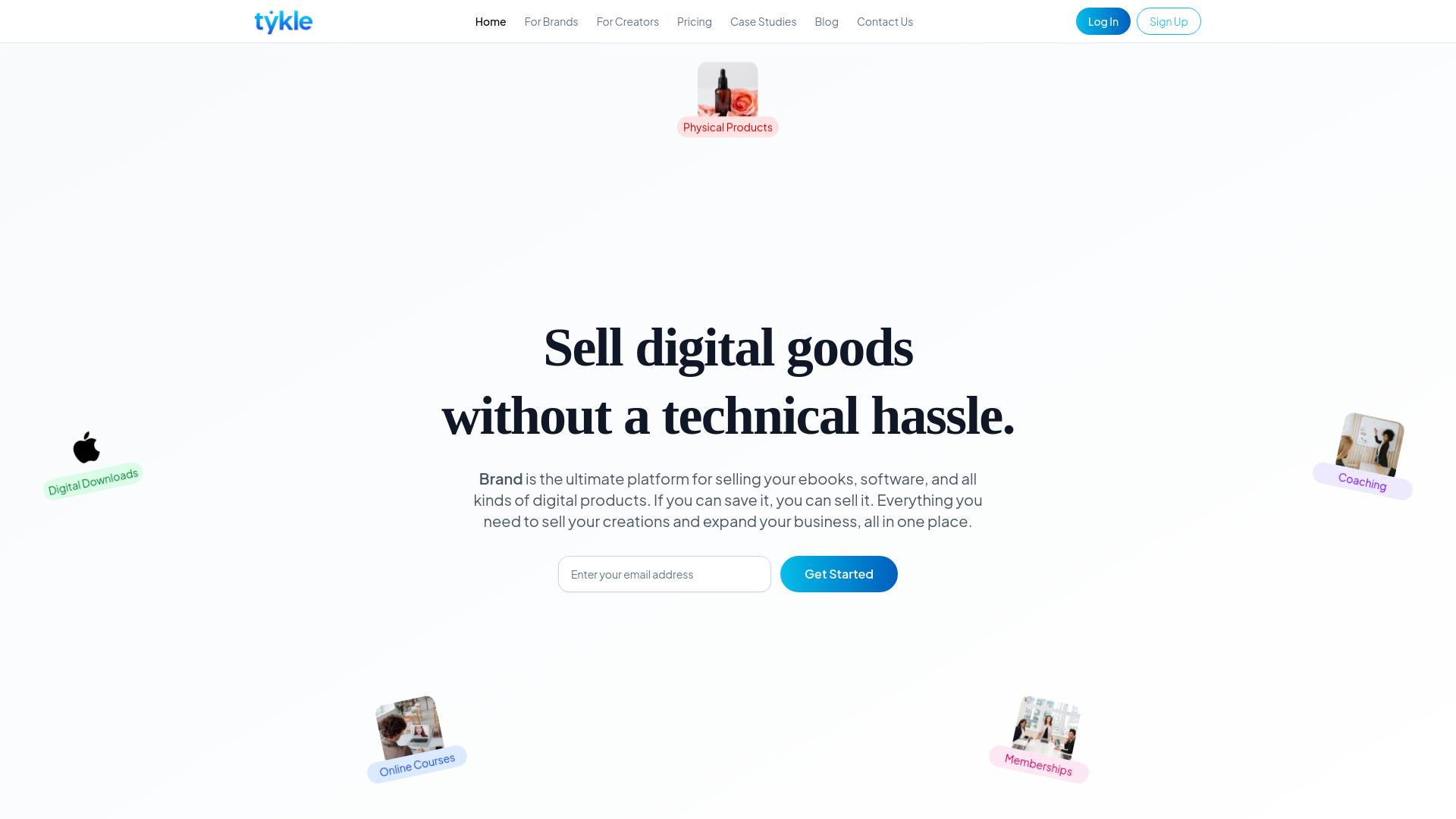 website screenshot of https://www.tykle.com