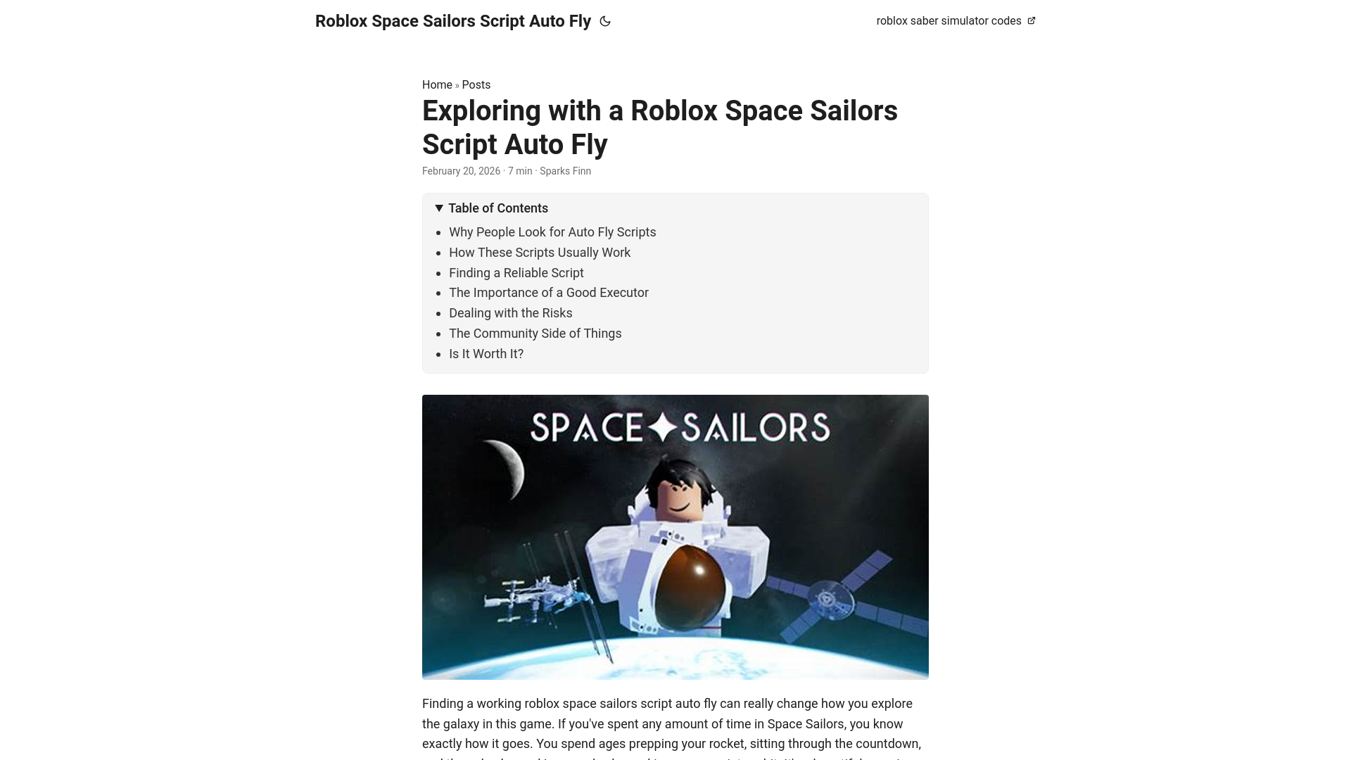 website screenshot of https://roblox-space-sailors-script-auto-fly.pages.dev/