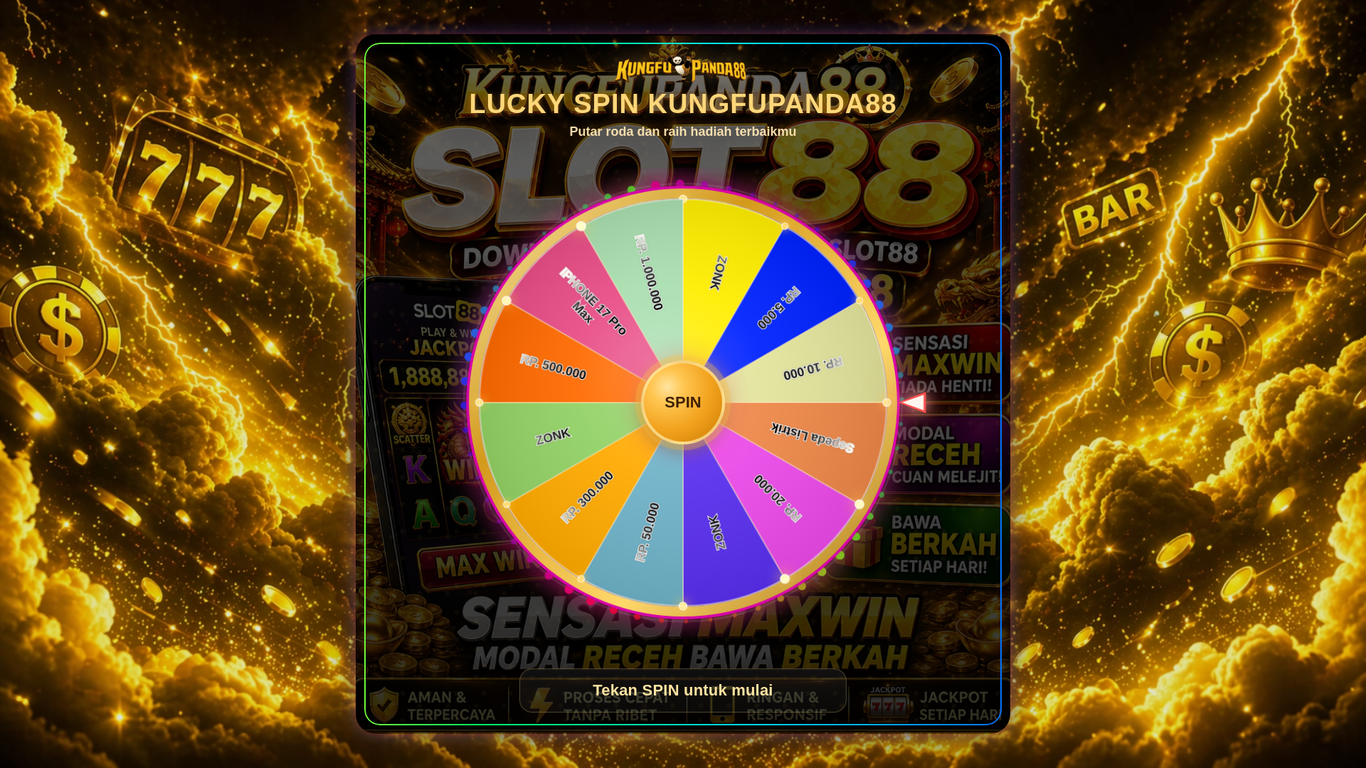 website screenshot of https://kungfupanda88-spin.com/