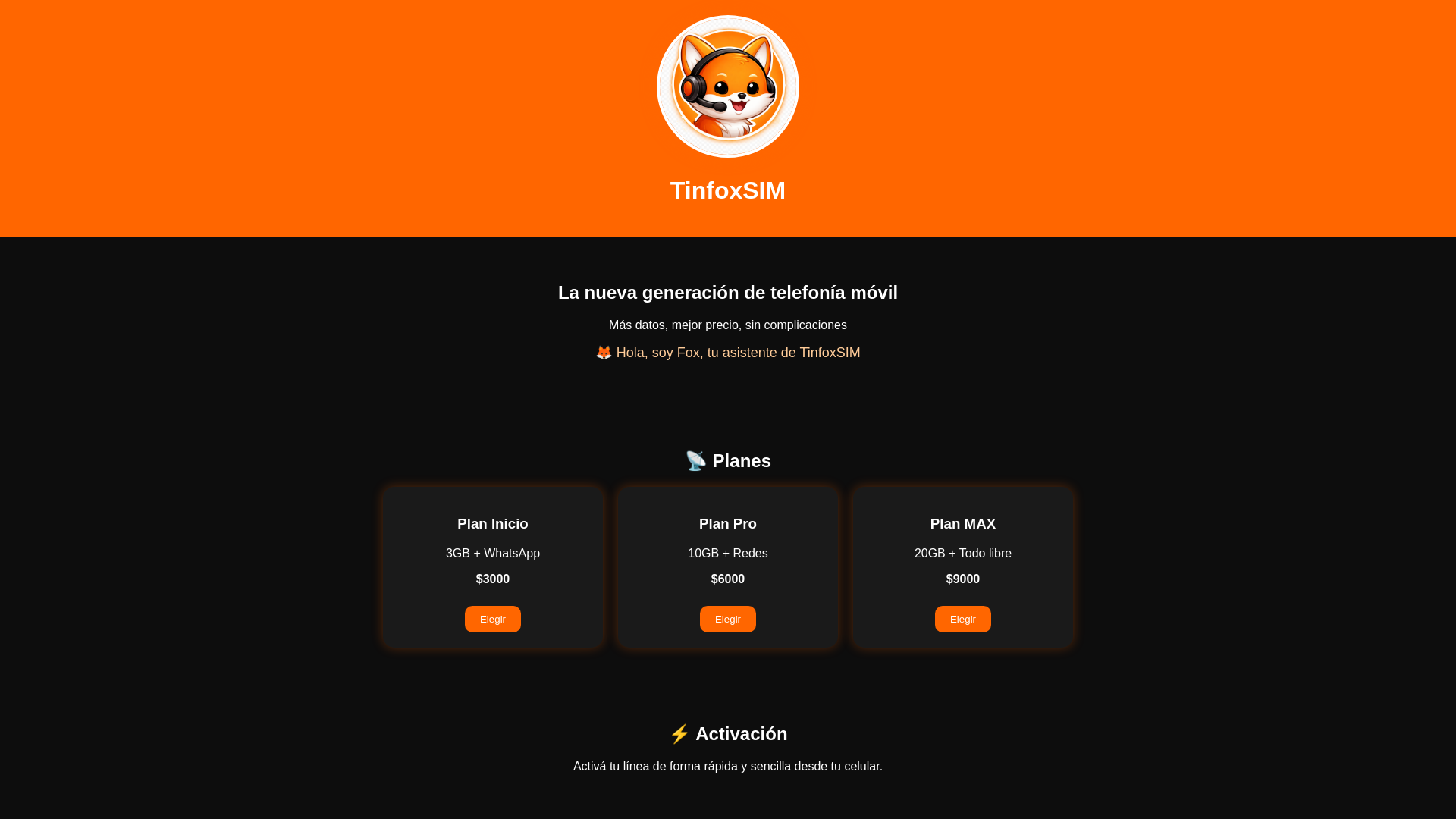 website screenshot of https://tinfox.pages.dev/