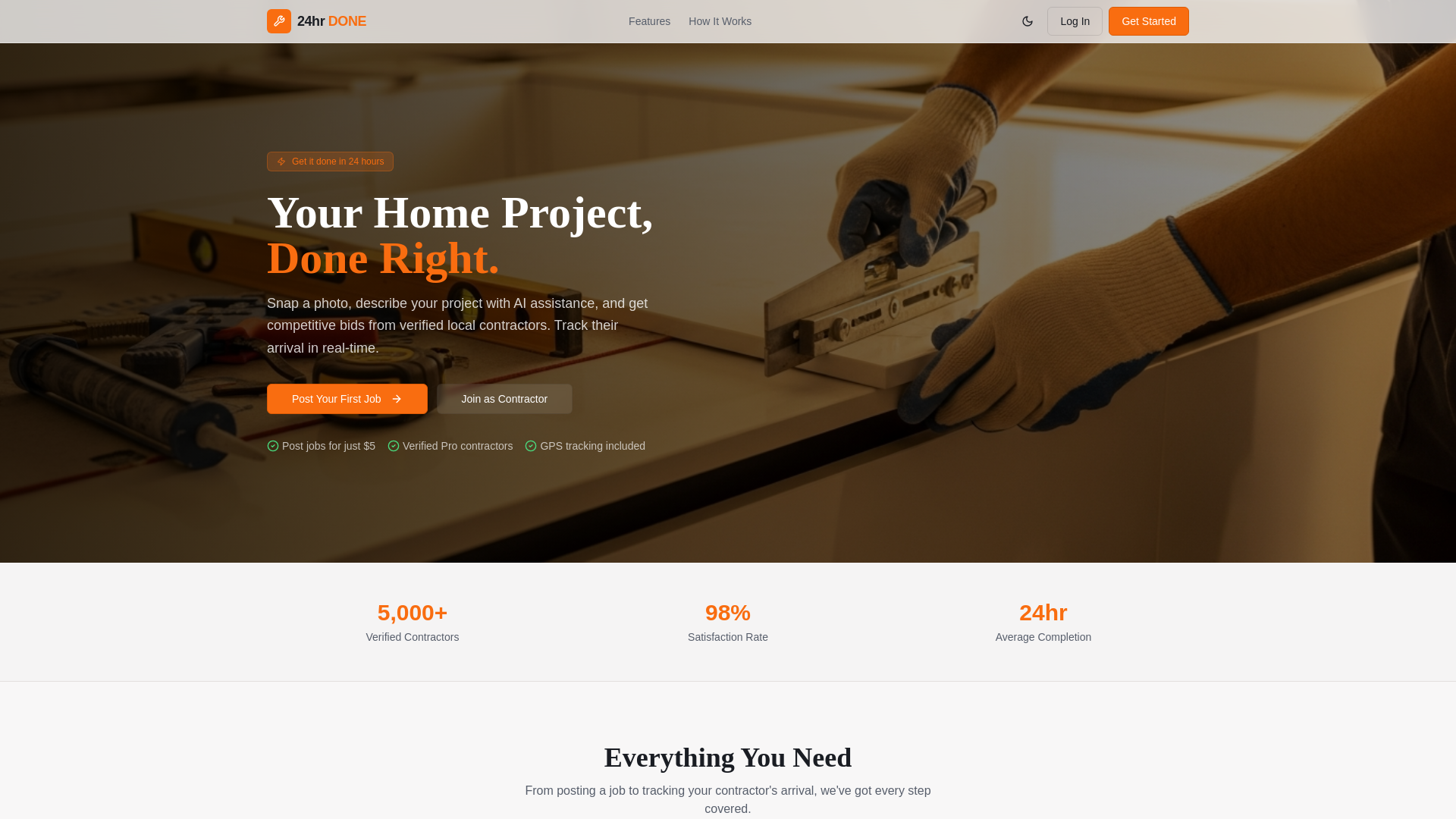 website screenshot of https://24hrdone.com/