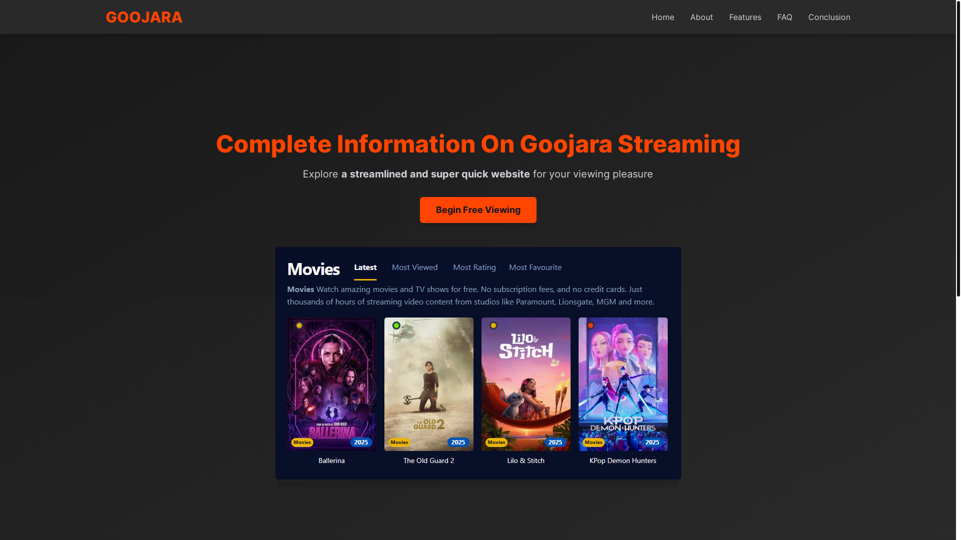 website screenshot of https://goojara-zvfm.pages.dev/