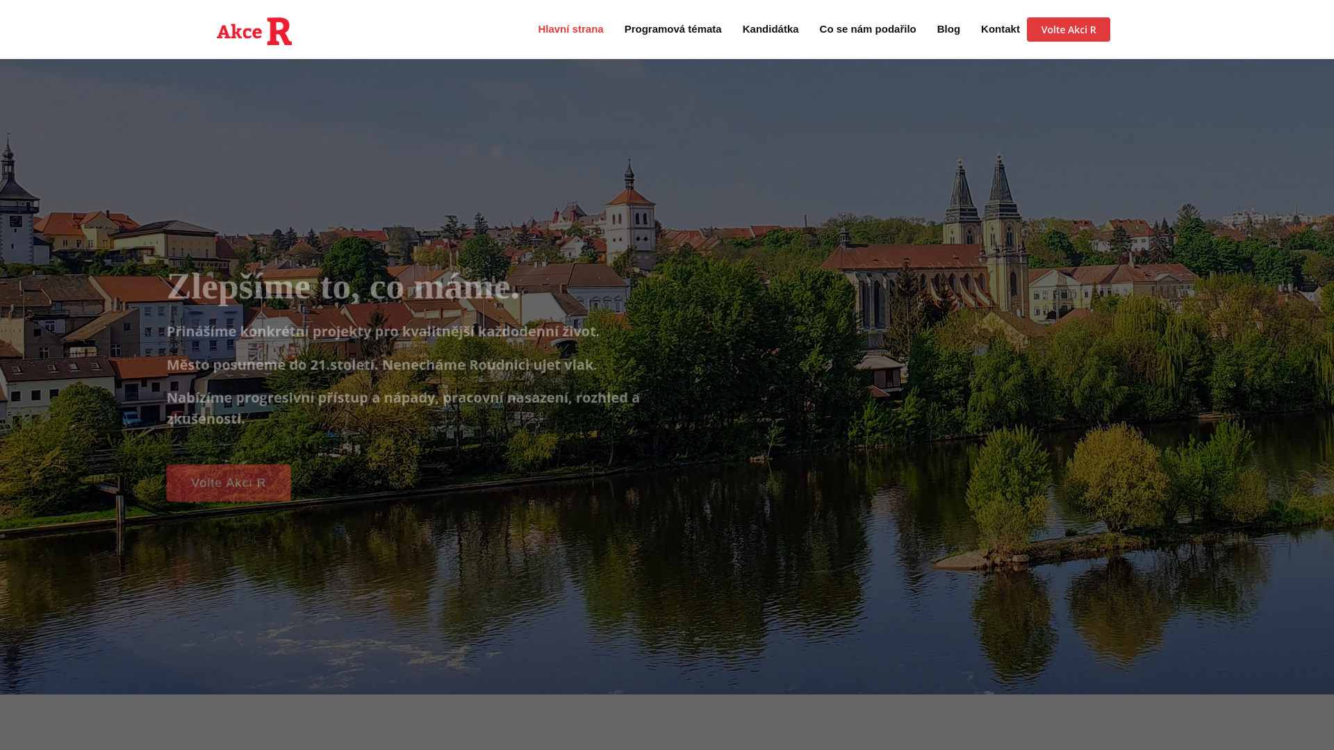 website screenshot of https://akcer.cz/