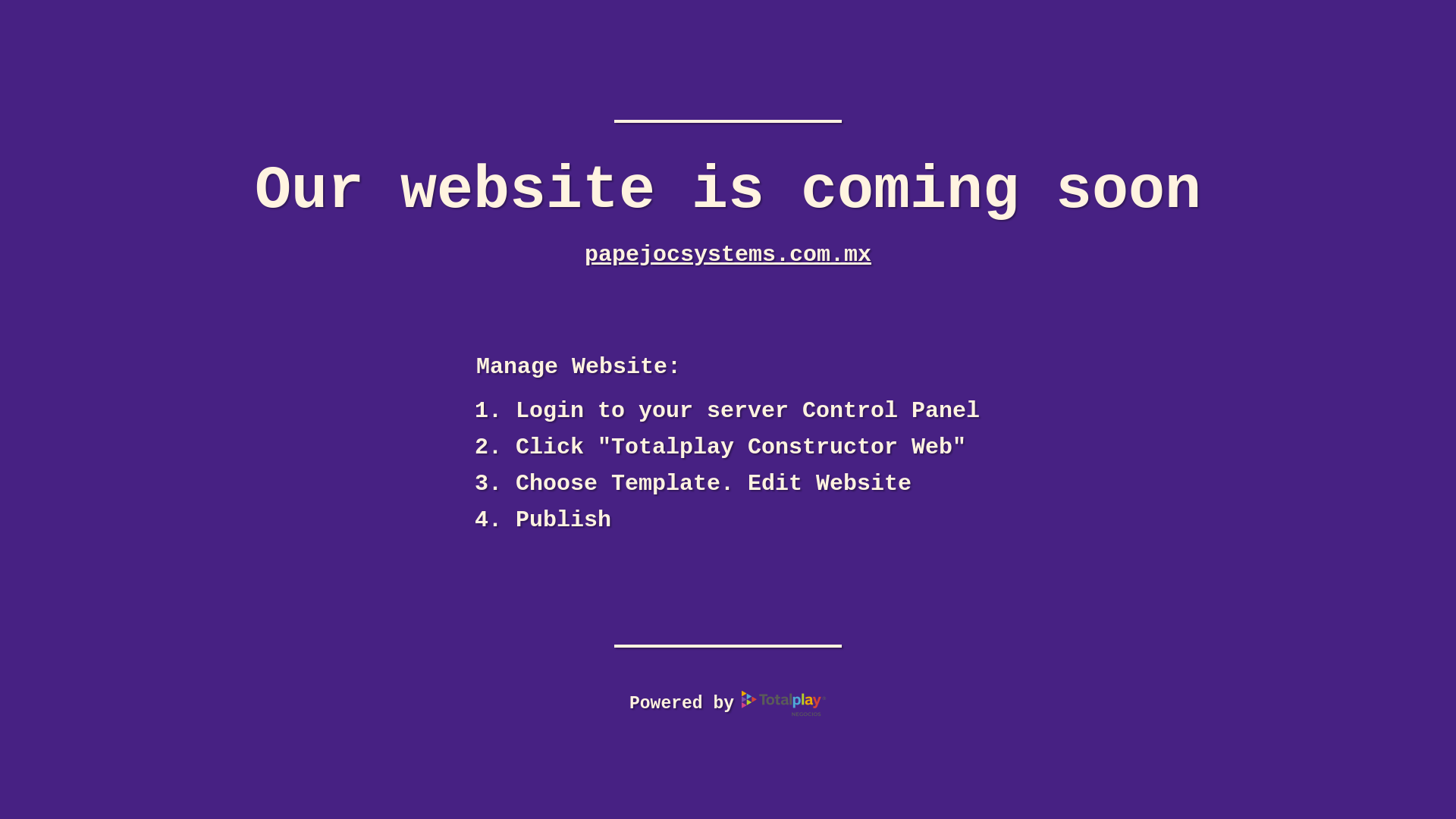 website screenshot of https://papejocsystems.com.mx