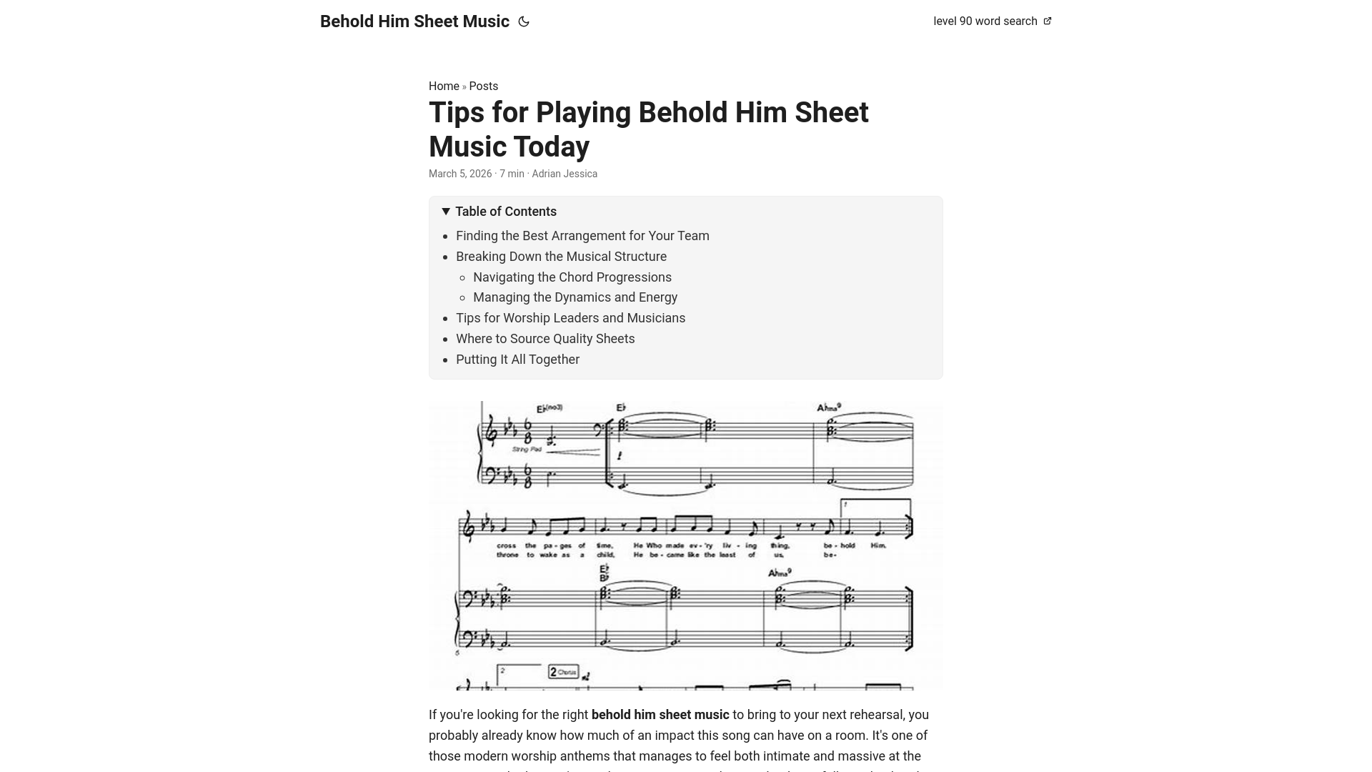 website screenshot of https://behold-him-sheet-music.pages.dev/