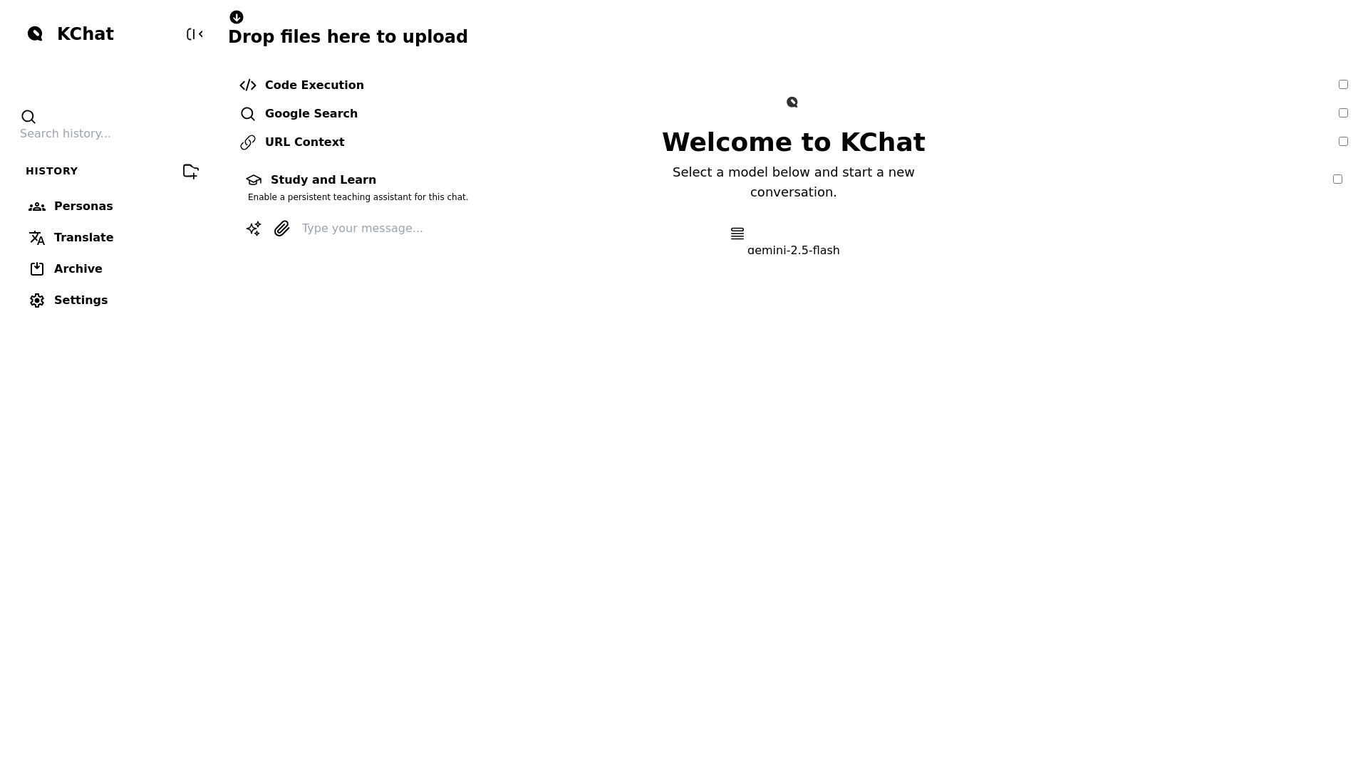 website screenshot of https://kchat-aof.pages.dev/