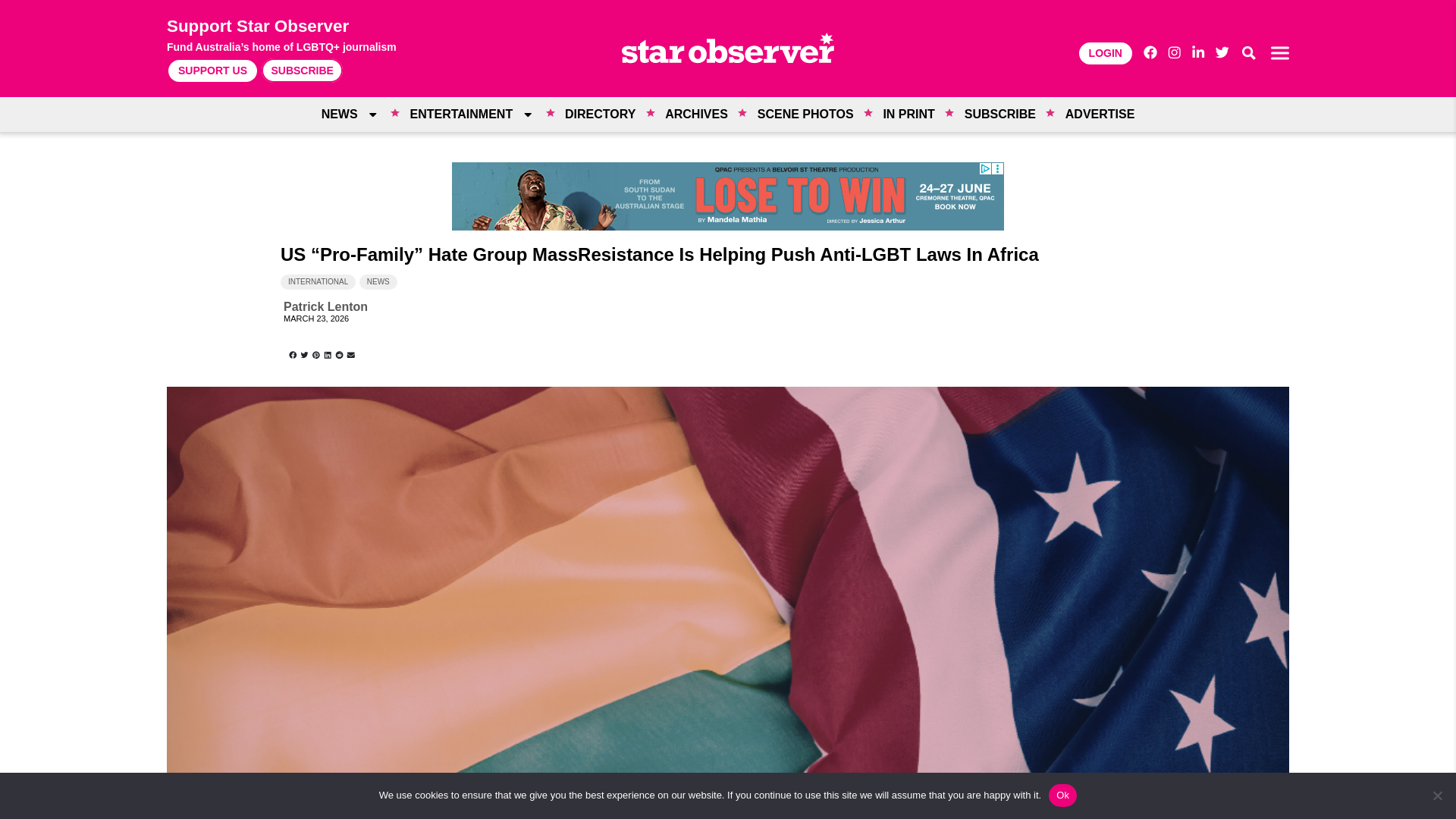 website screenshot of https://www.starobserver.com.au/news/massresistance-anti-lgbt-laws-africa/241289