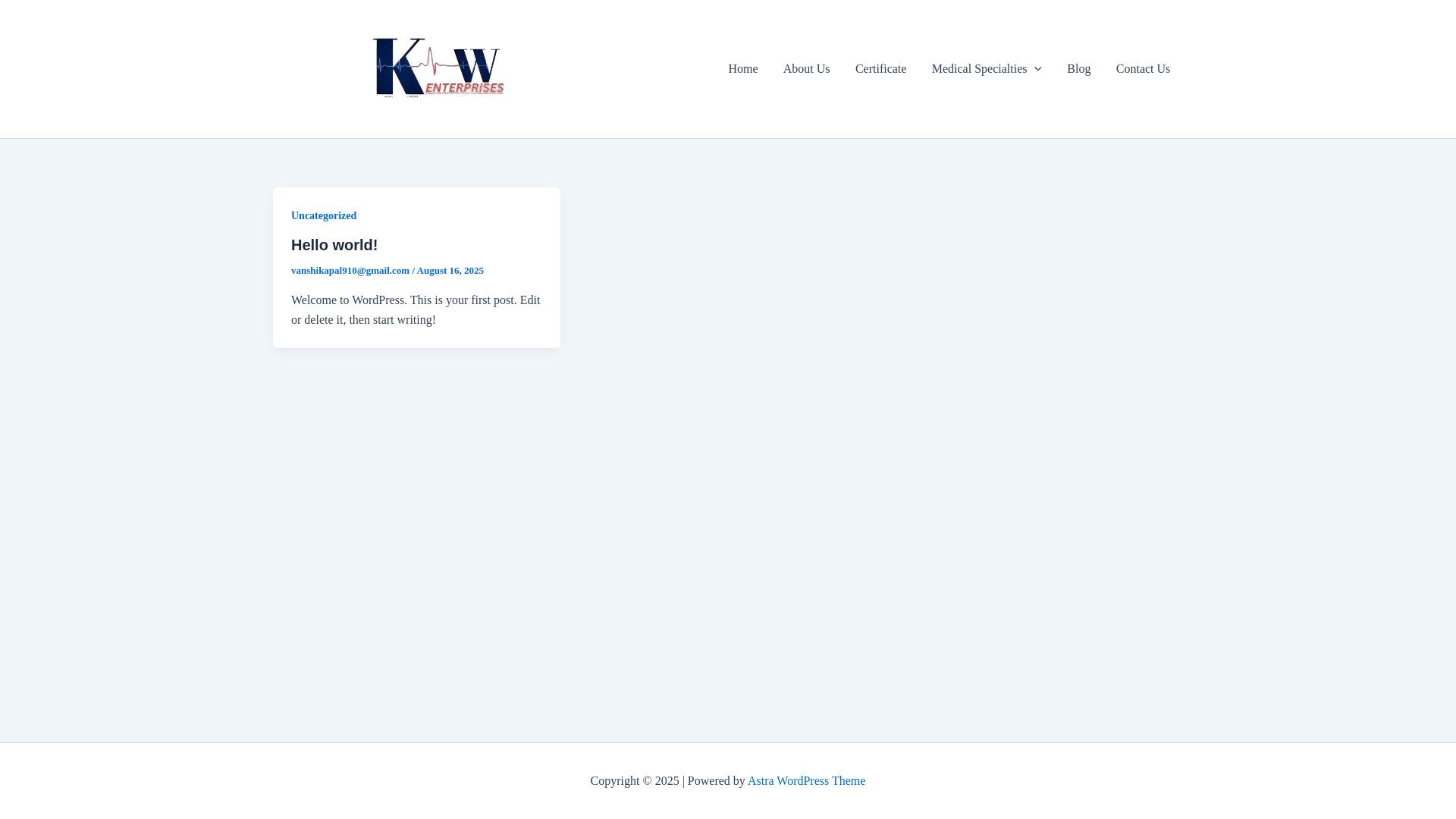 website screenshot of https://kwenterprises.in/