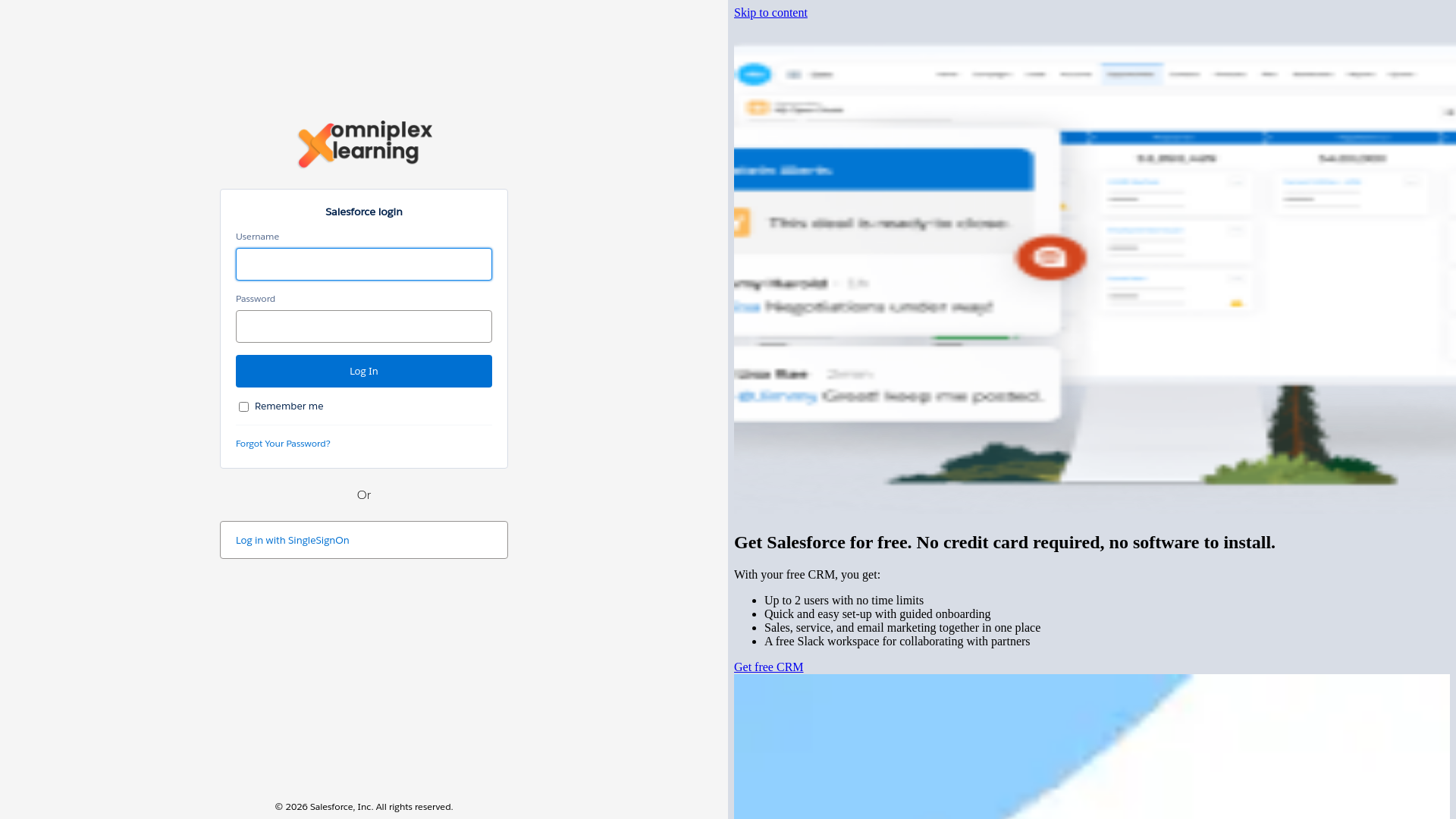 website screenshot of https://omniplex.lightning.force.com/