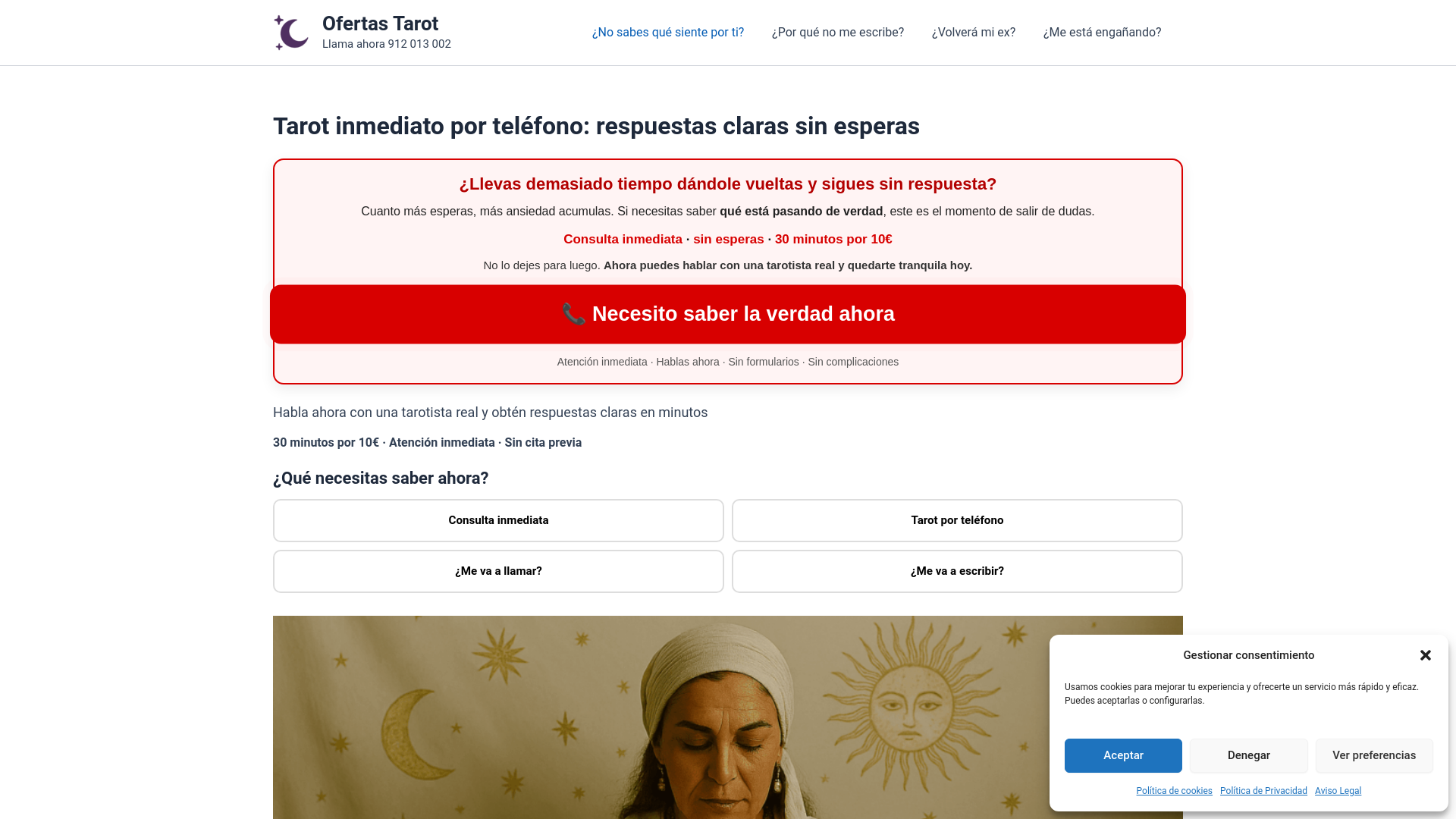 website screenshot of https://ofertastarot.com/