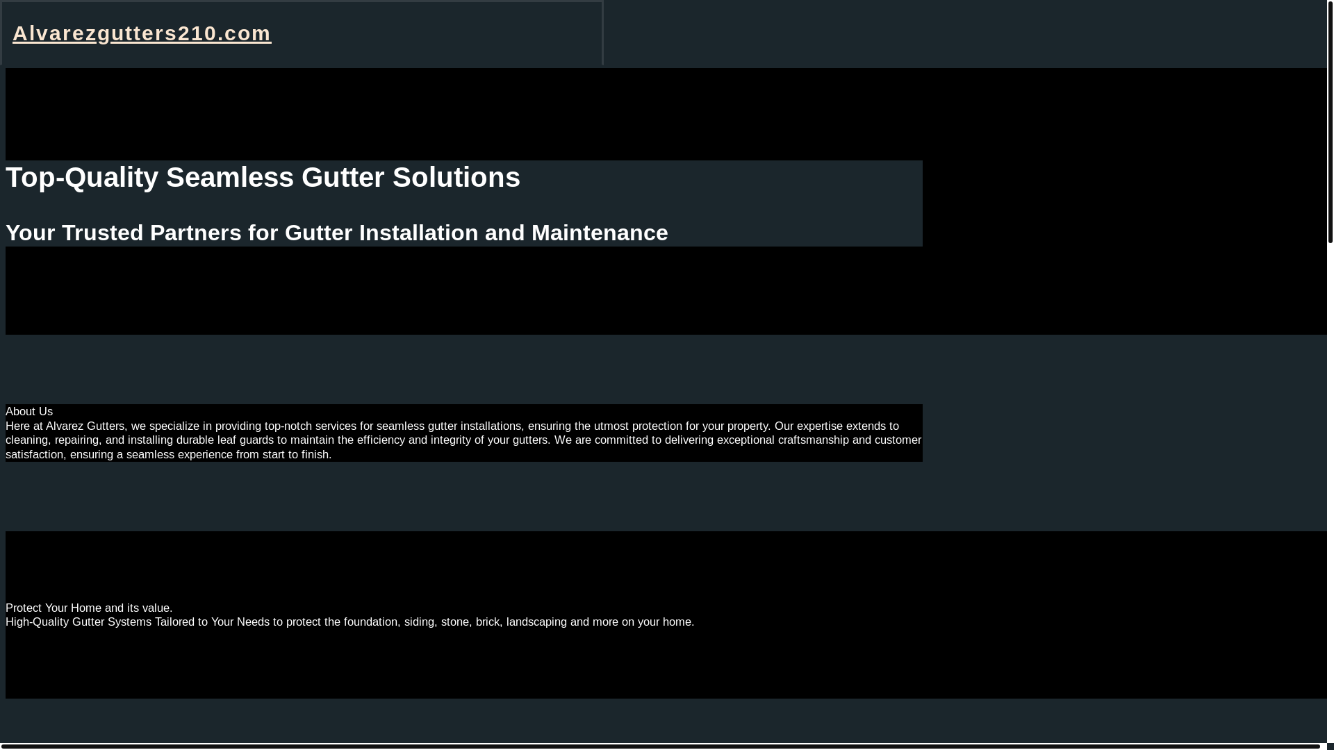 website screenshot of https://alvarezgutters210.com/