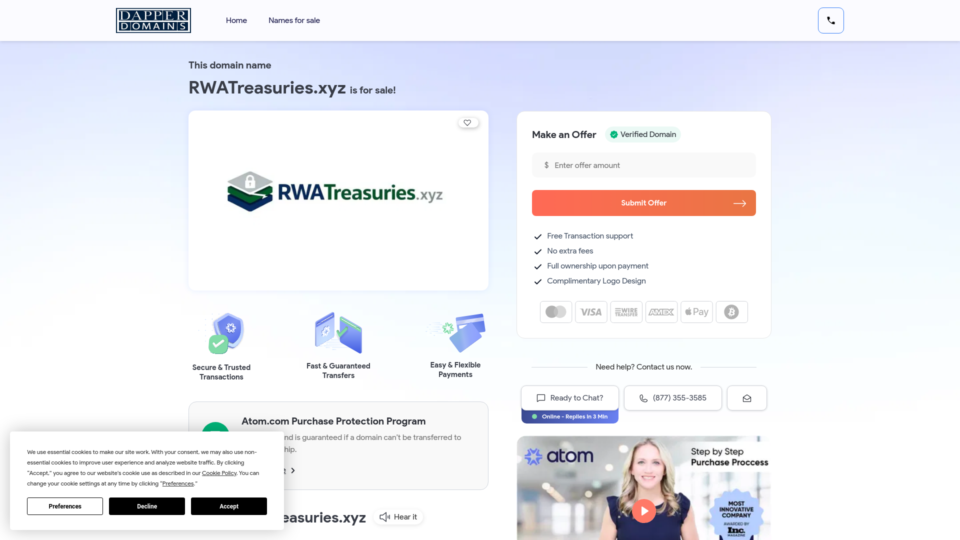 website screenshot of https://rwatreasuries.xyz