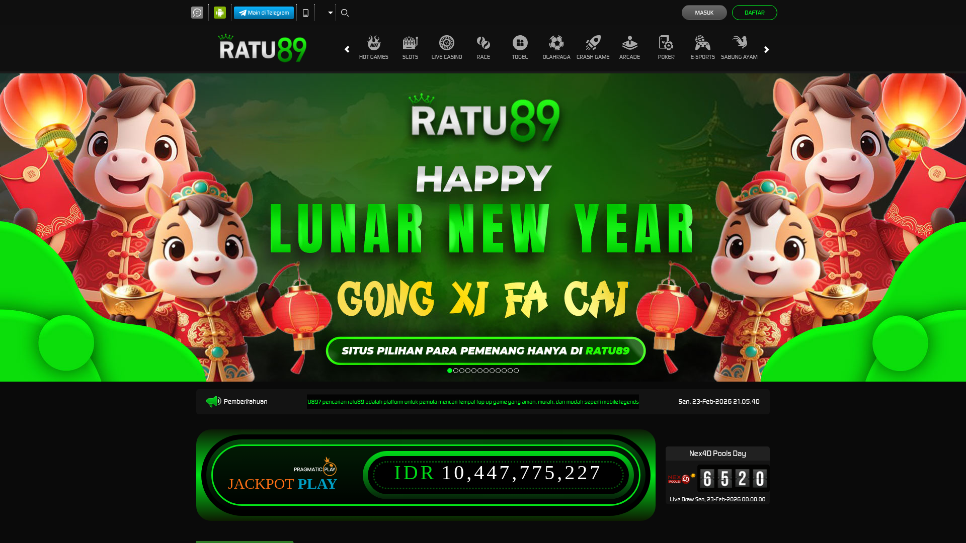 website screenshot of https://ratu89.co/