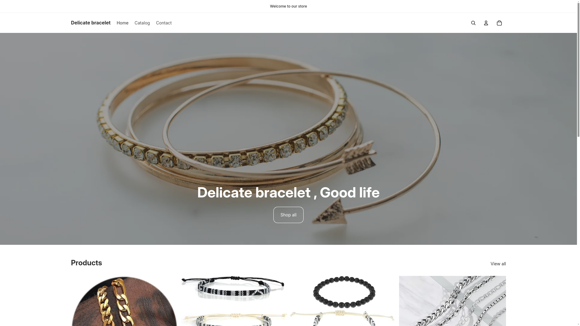 website screenshot of https://delicatebracelet.com/