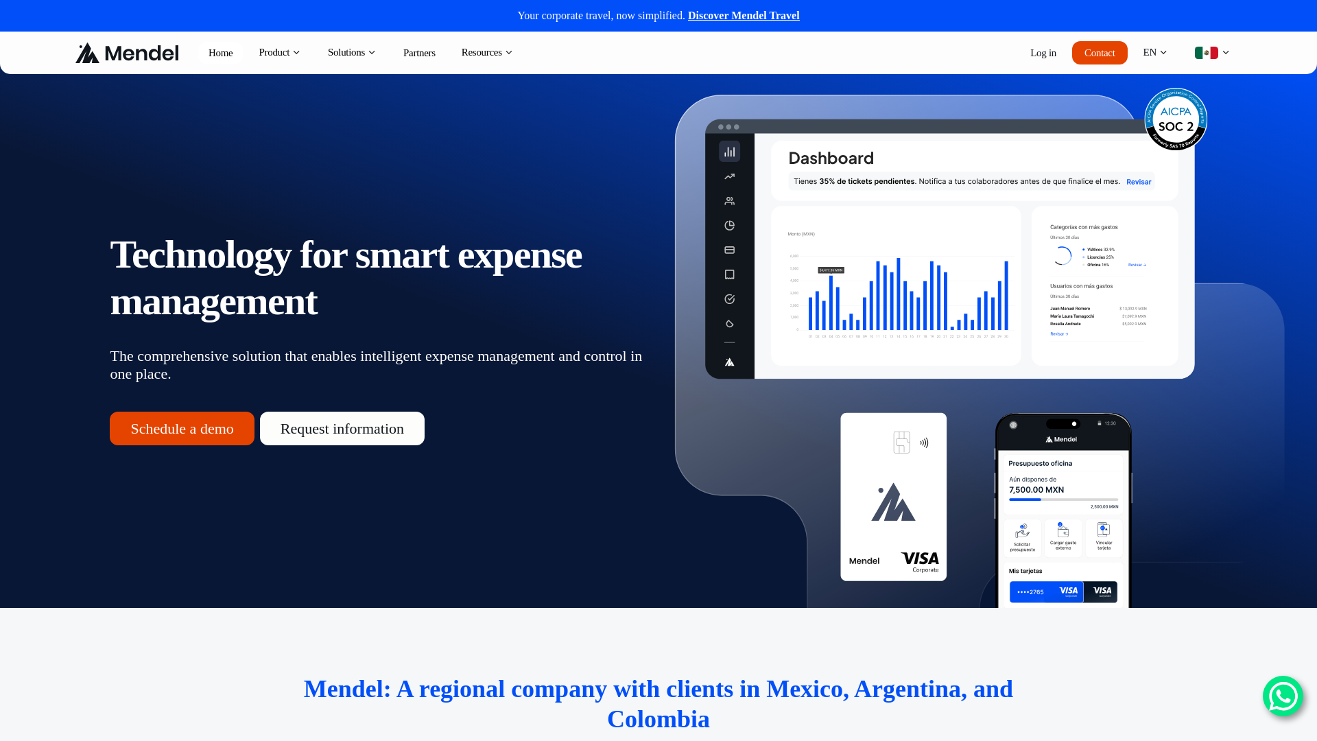 website screenshot of https://mendelreporting.com/