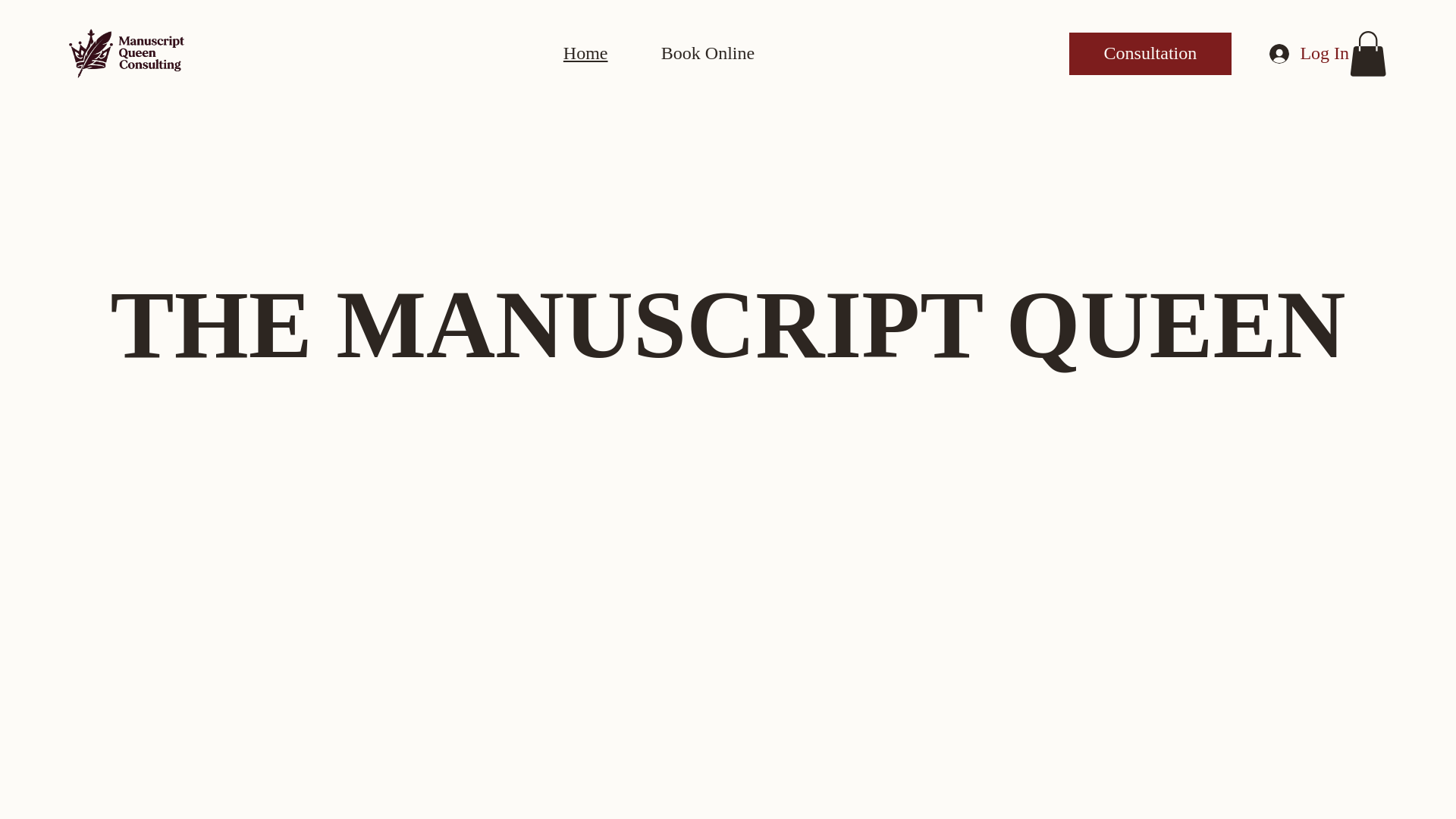 website screenshot of https://manuscriptqueenconsulting.com/