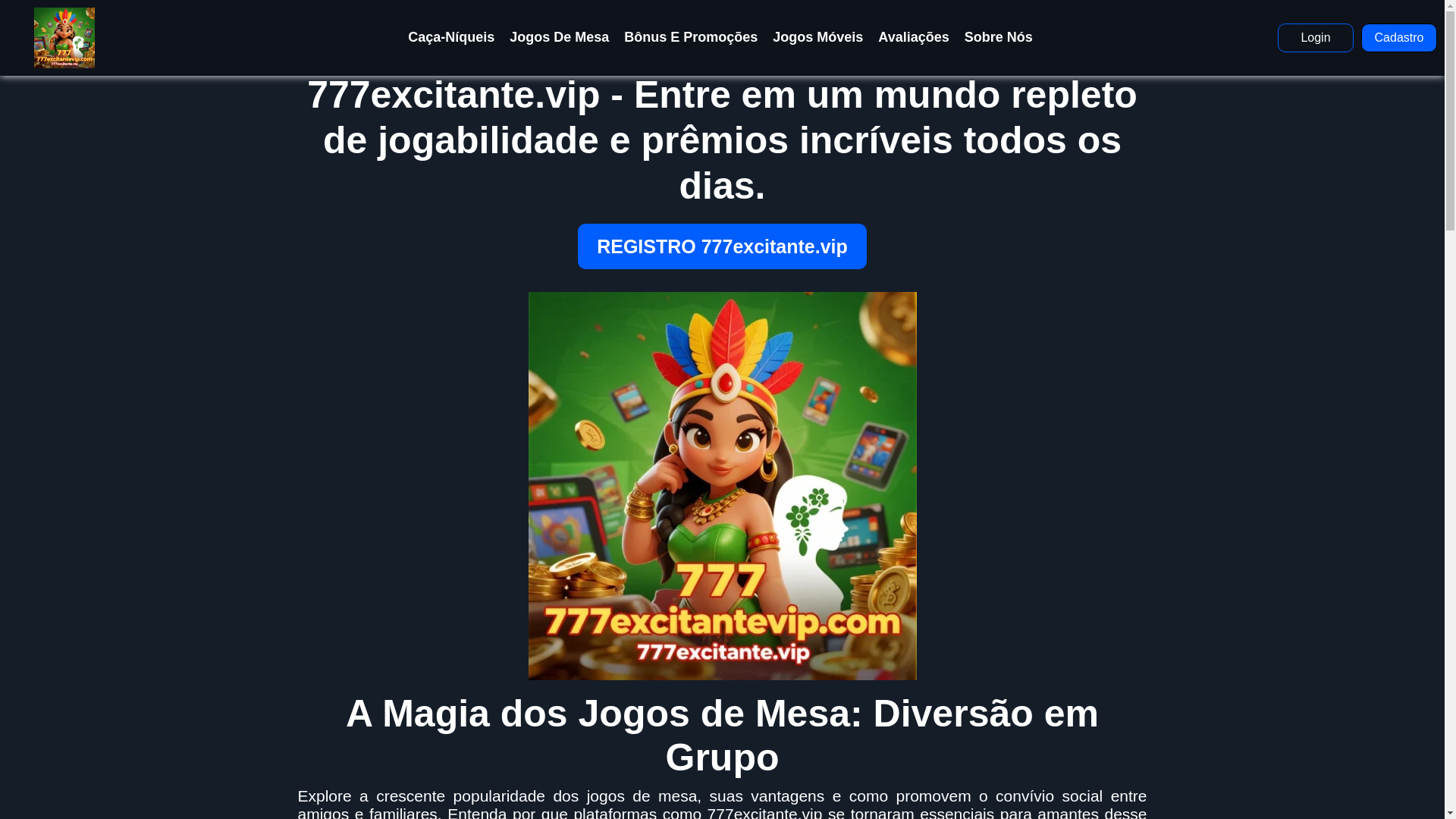 website screenshot of https://777excitantevip.com/