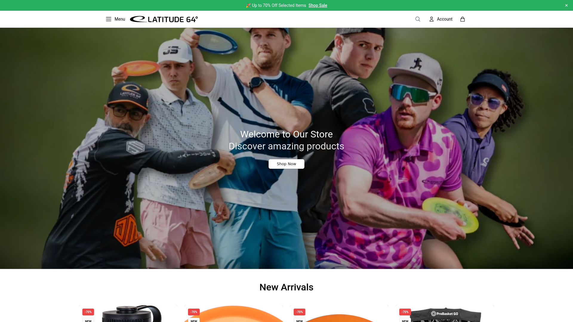 website screenshot of https://shoplatitude64.shop/