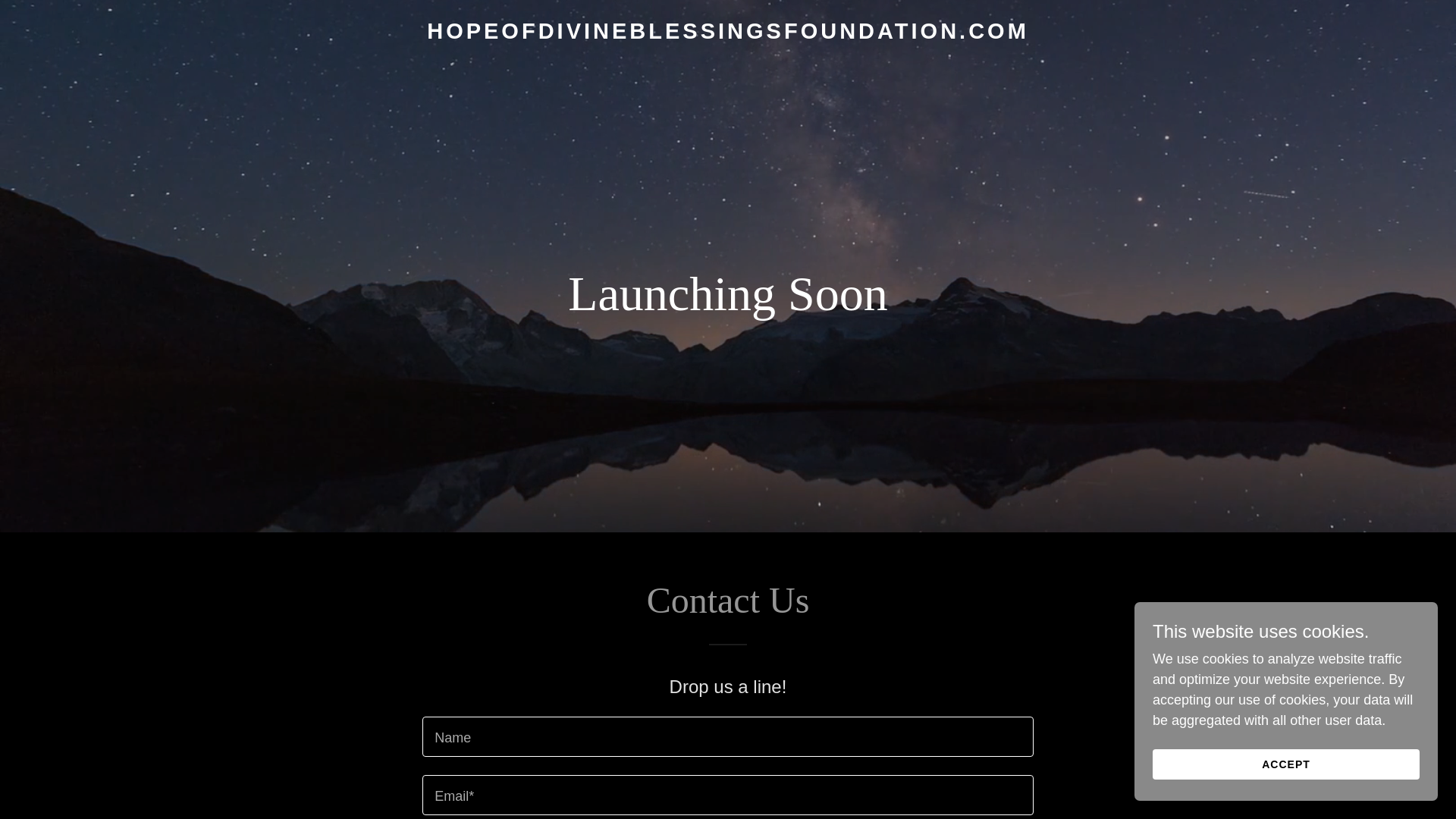 website screenshot of https://hopeofdivineblessingsfoundation.com/