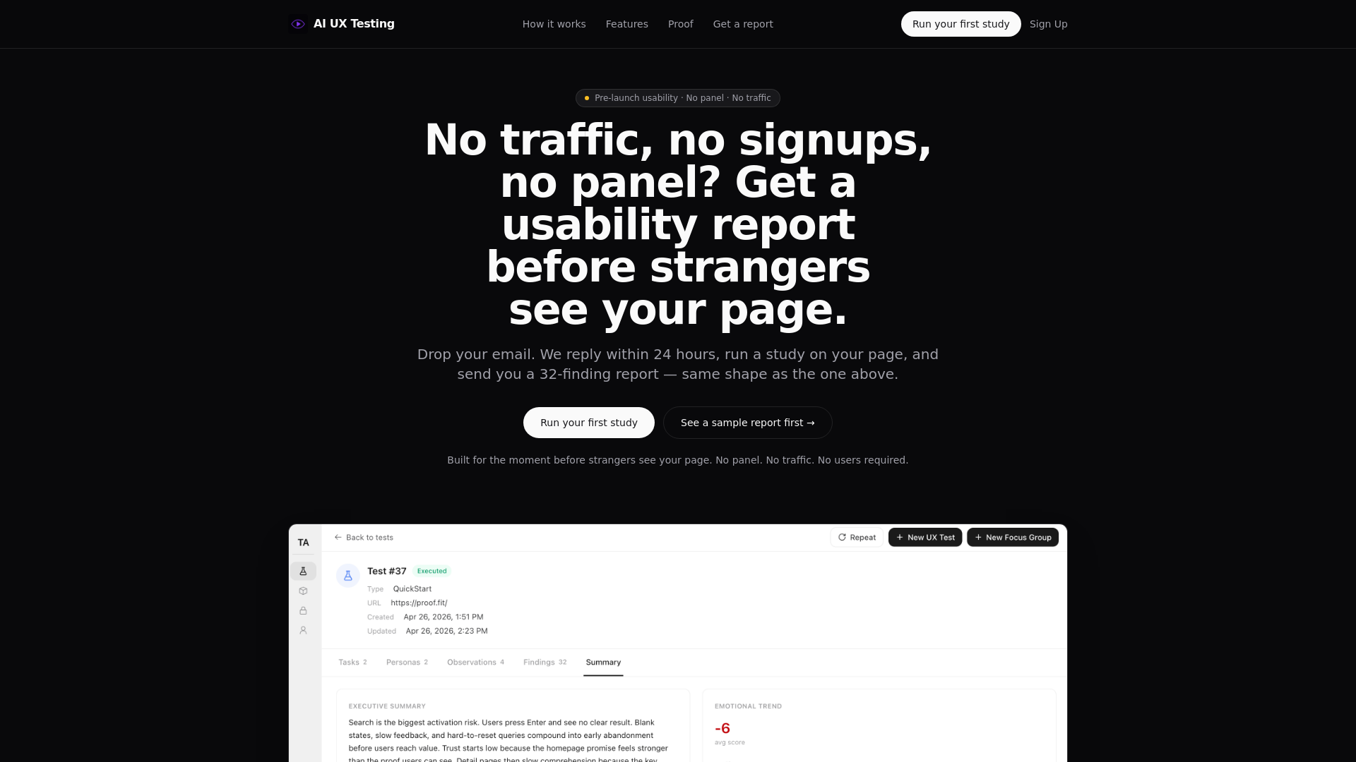 website screenshot of https://getuxtest.com/