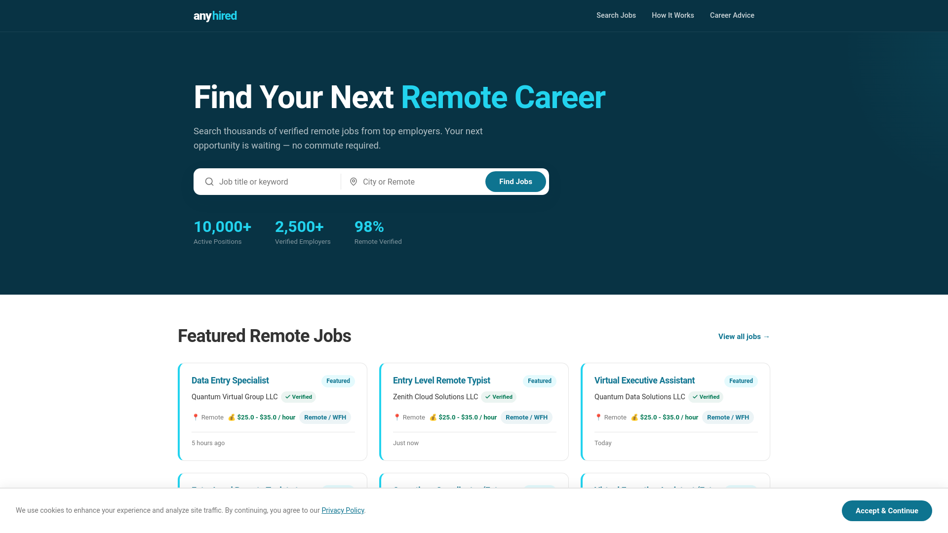 website screenshot of https://anyhired.pages.dev/