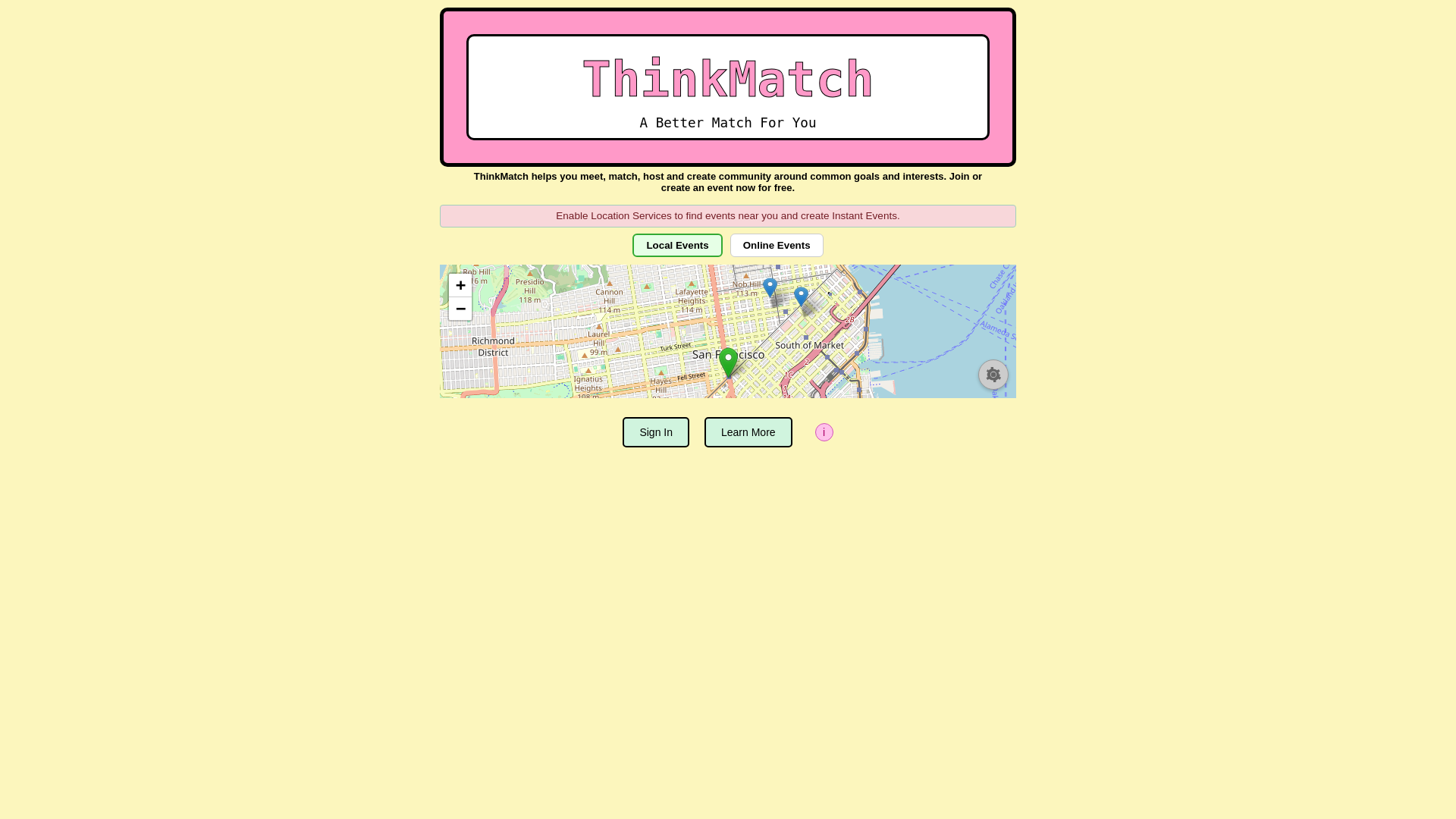 website screenshot of https://thinkmatch-app.pages.dev/