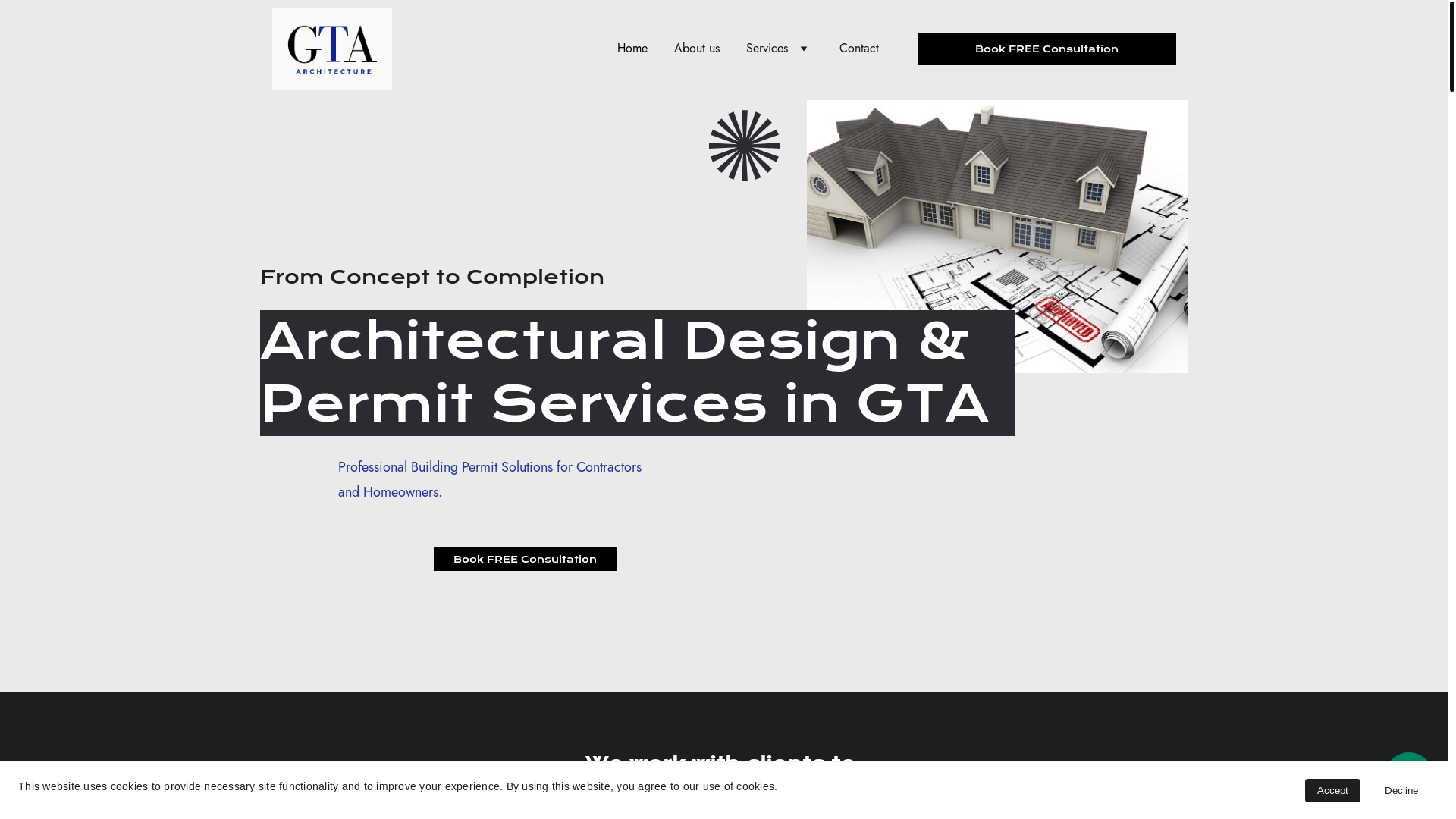 website screenshot of https://gtaarchitecture.ca/