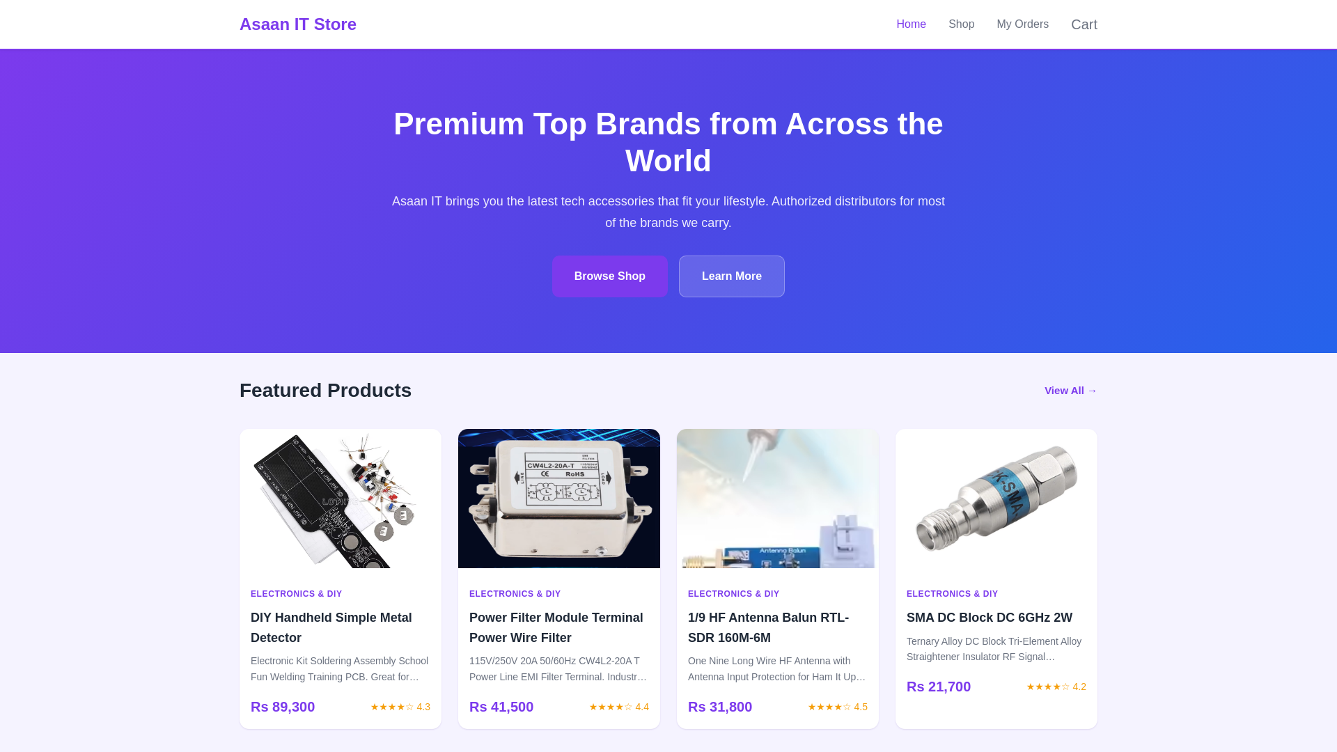 website screenshot of https://asaan-shopweb.pages.dev/
