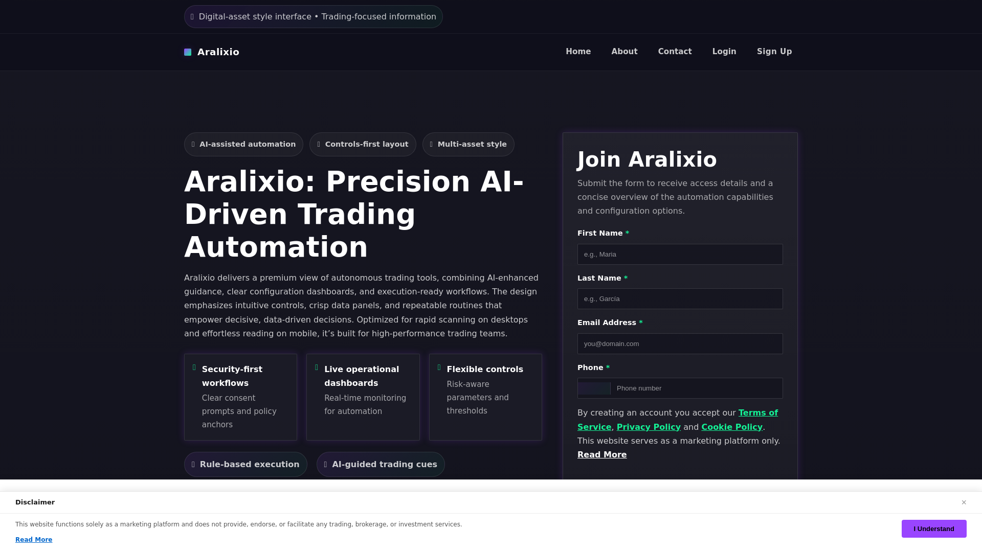 website screenshot of https://aralixio-pro.pages.dev/