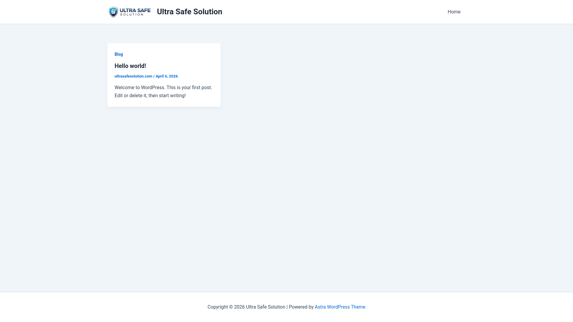 website screenshot of https://ultrasafesolution.com/