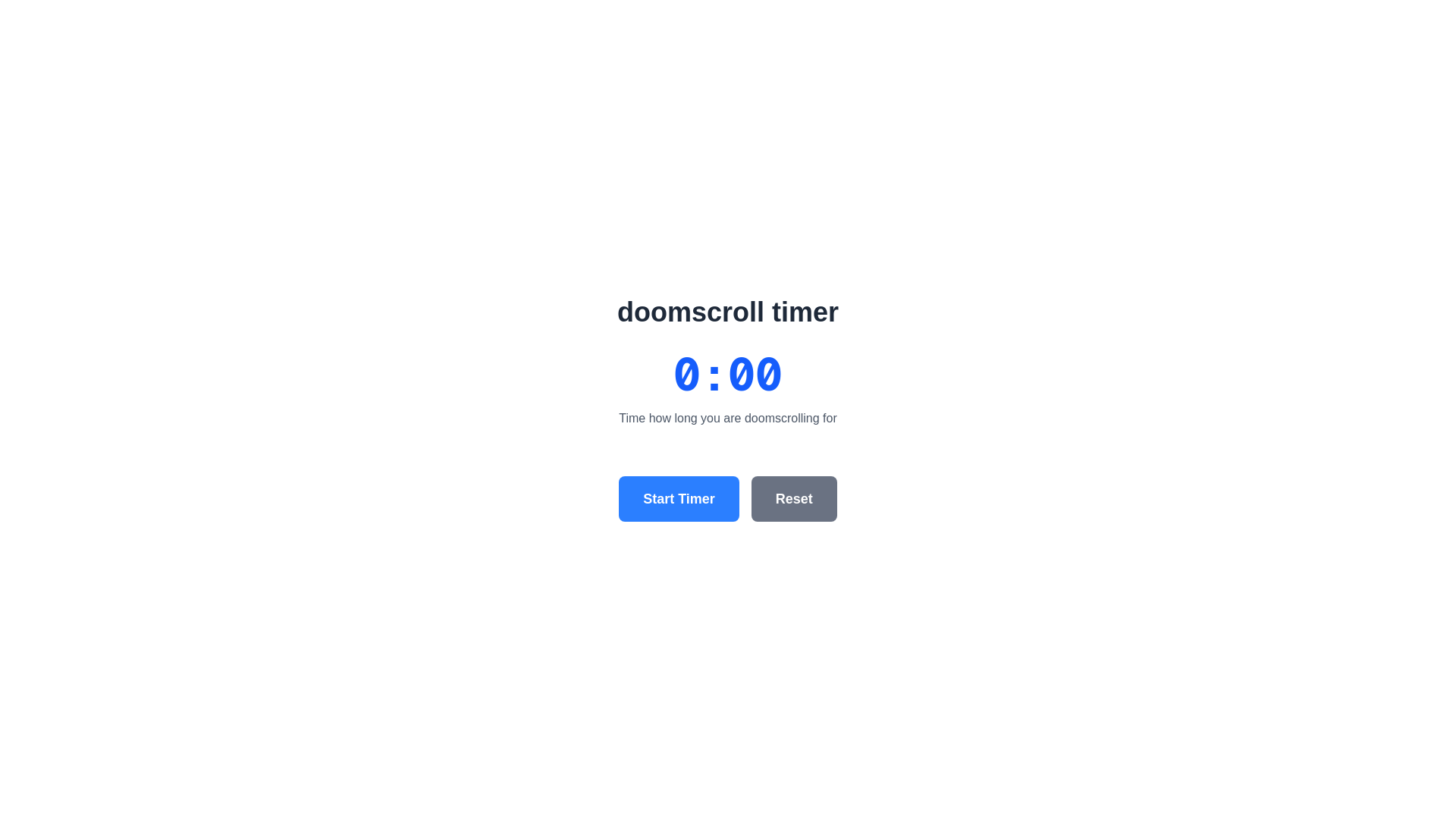 website screenshot of https://doomscrolltimer.com/