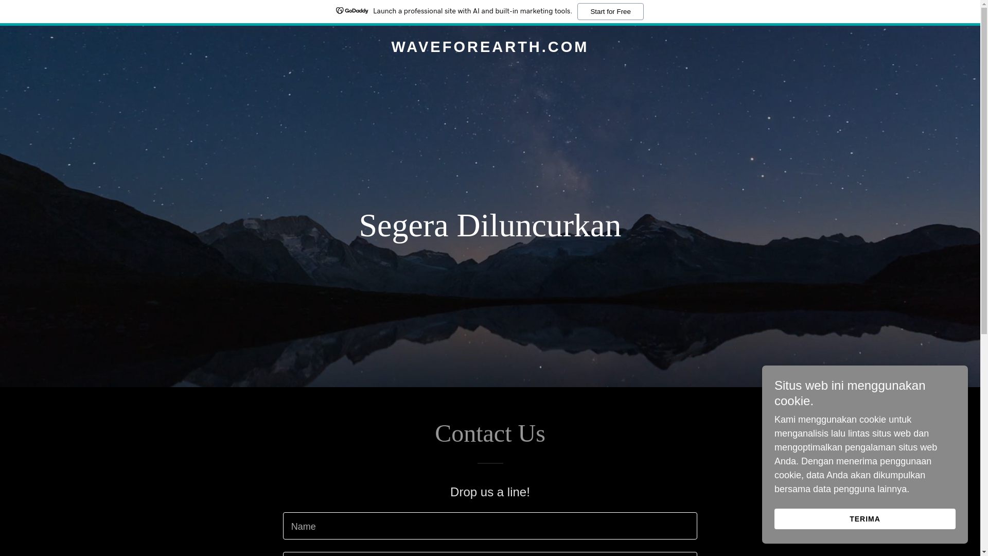 website screenshot of https://waveforearth.com/