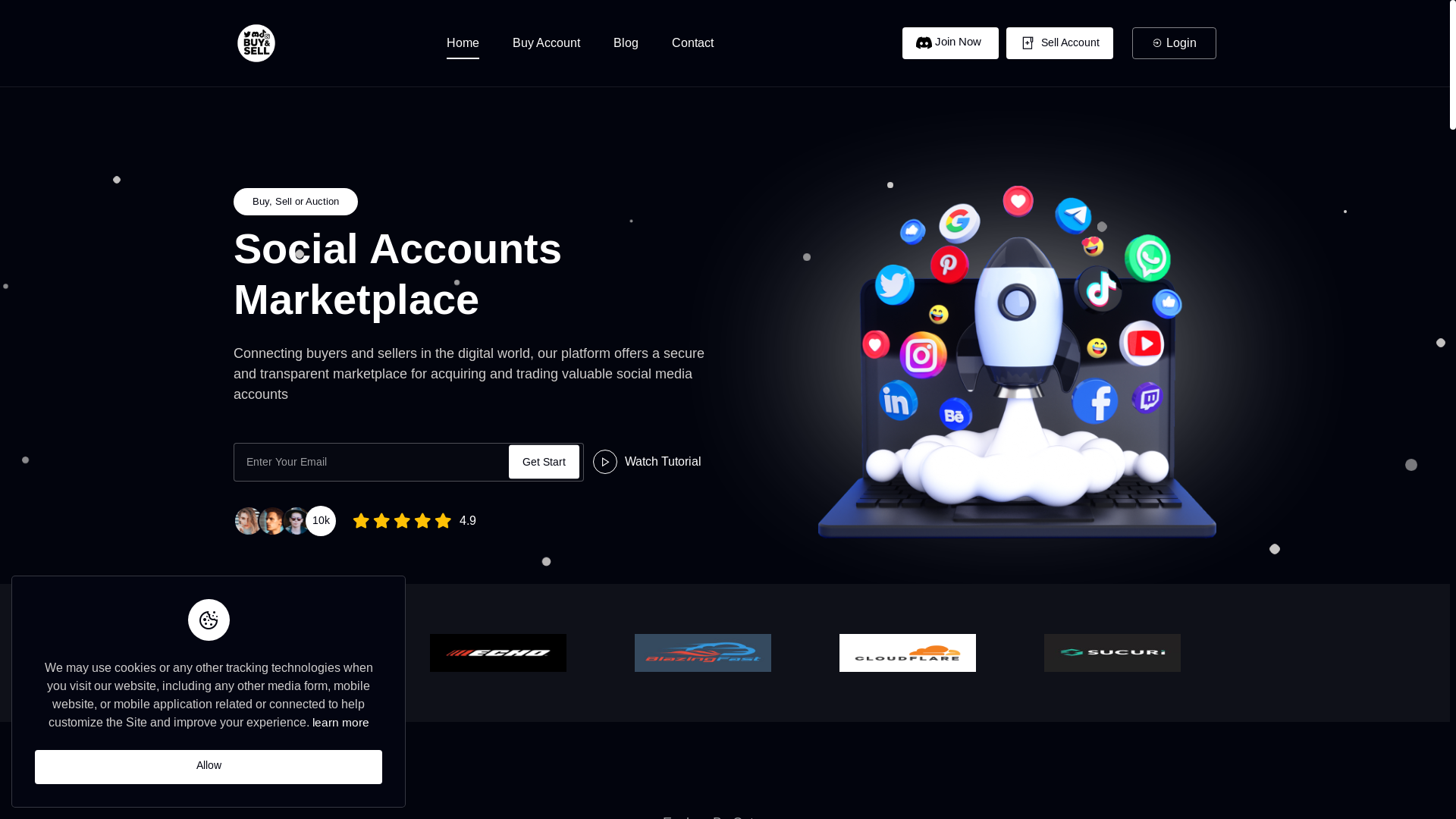 website screenshot of https://buysellhandles.com/
