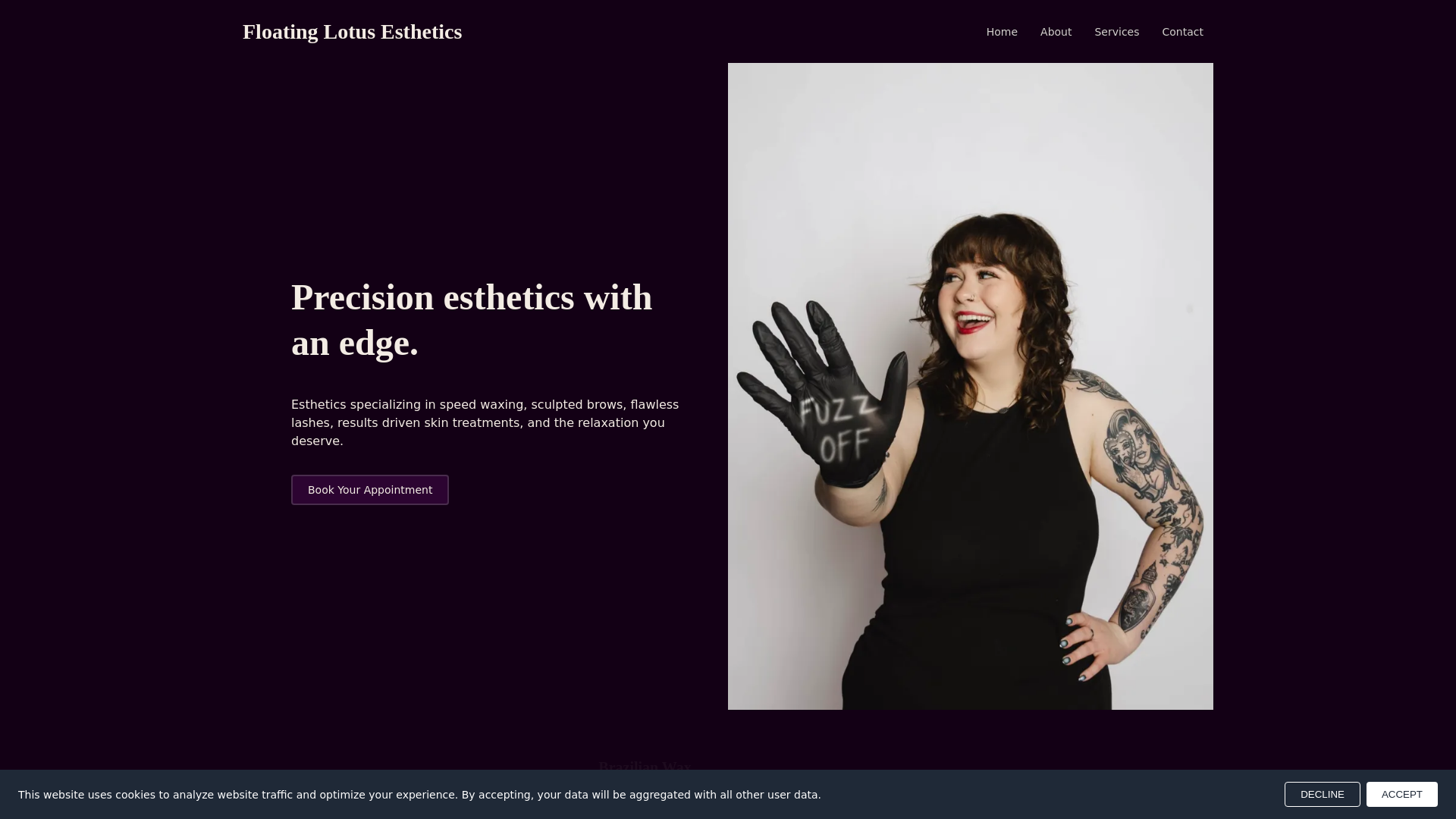 website screenshot of https://floatinglotuskenzie.co/