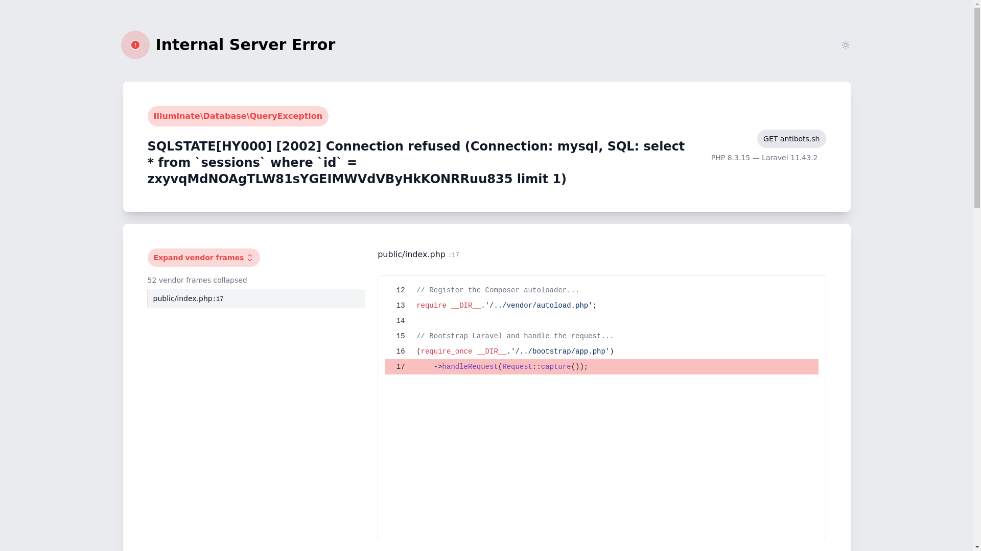 website screenshot of https://antibots.sh/